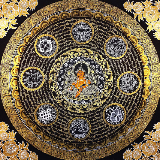 Om Mantra Mandala Thangka Painting | Tibetan Wall Hanging, Good Luck