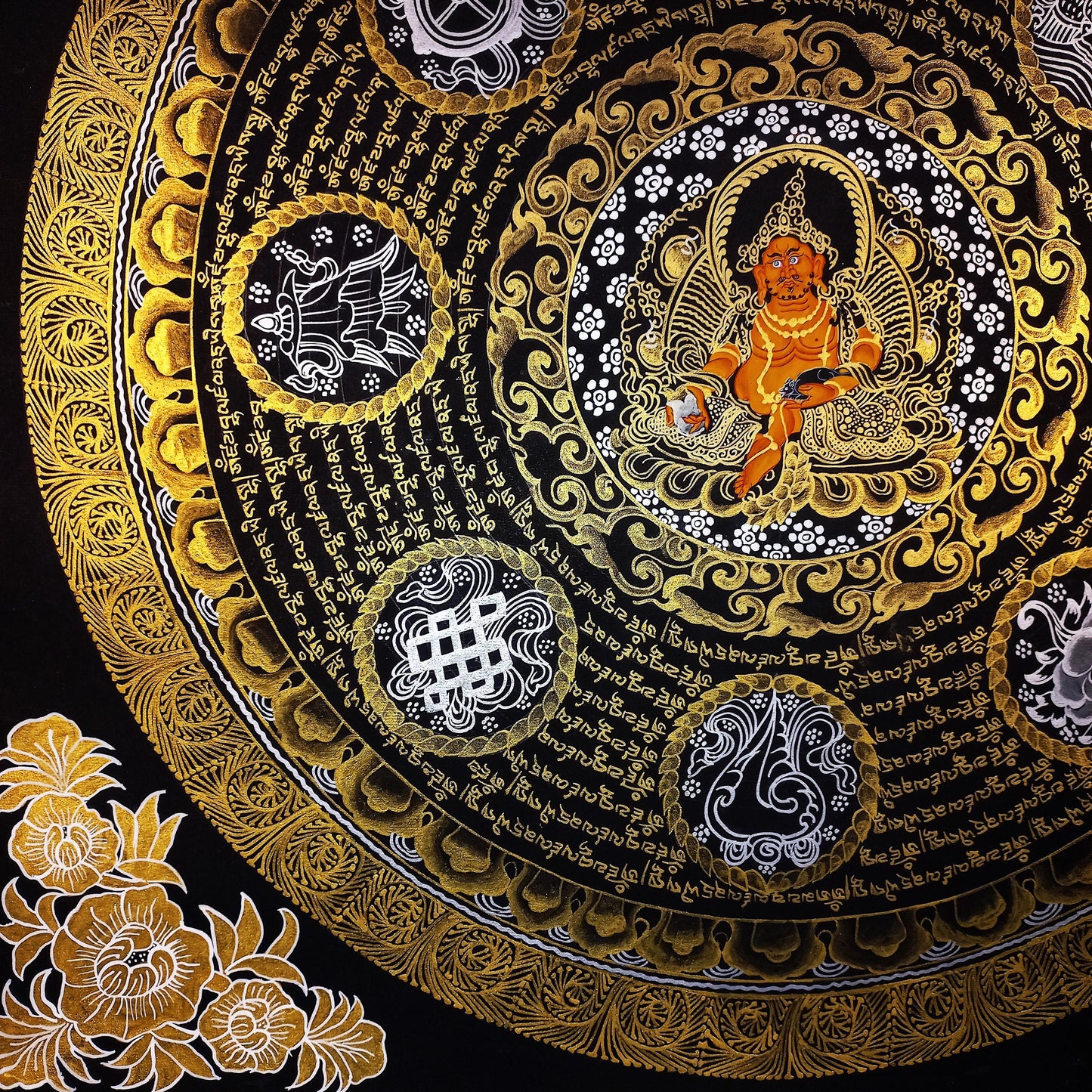 Om Mantra Mandala Thangka Painting | Tibetan Wall Hanging, Good Luck