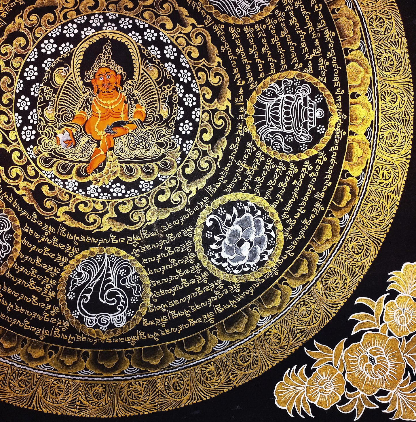 Om Mantra Mandala Thangka Painting | Tibetan Wall Hanging, Good Luck
