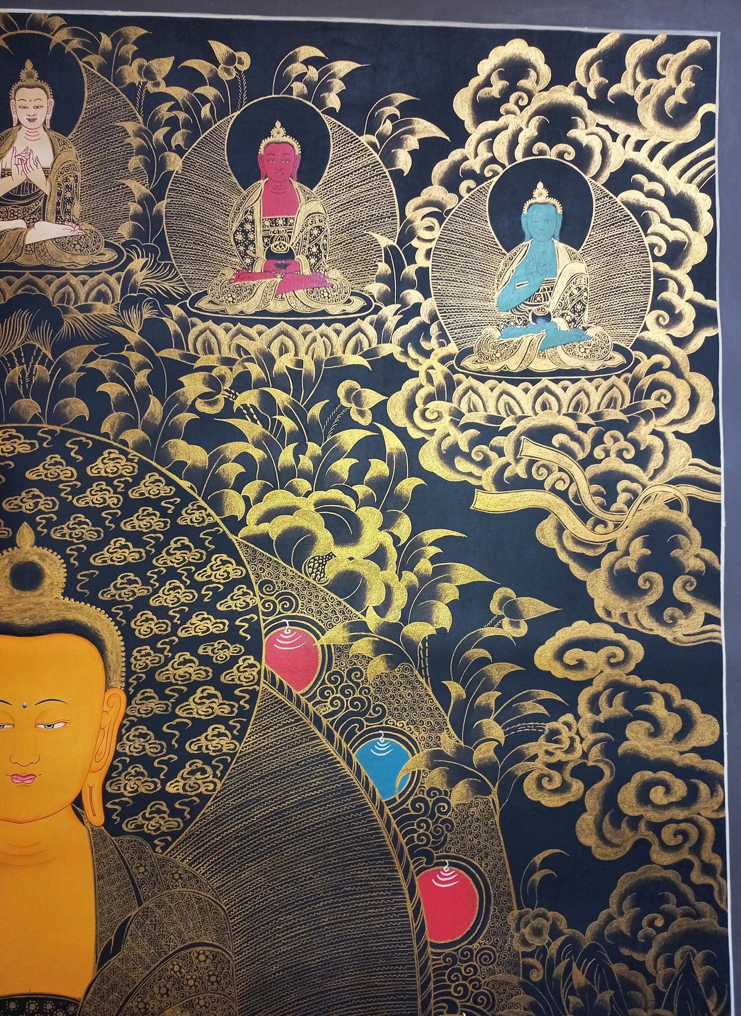 Hand-Painted Shakyamuni Buddha Thangka Painting, Tibetan Art (38x54)