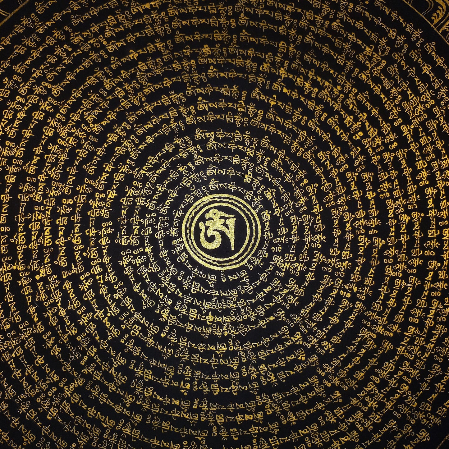 Handmade Om Mantra Mandala Thangka | Tibetan Meditation Art, Good Luck Painting