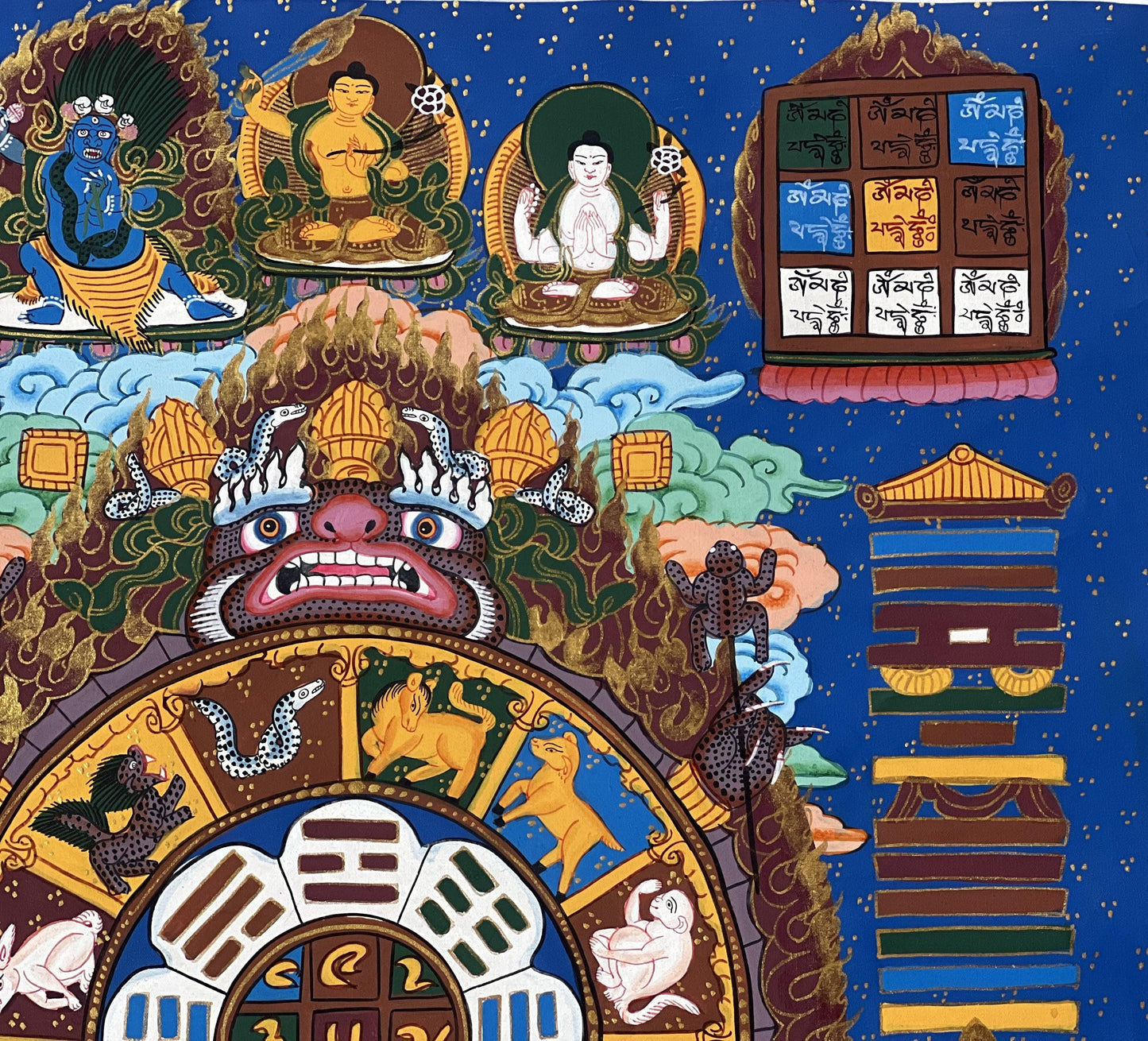 Tibetan Astrology Thangka | Hand-Painted Horoscope Mandala Art