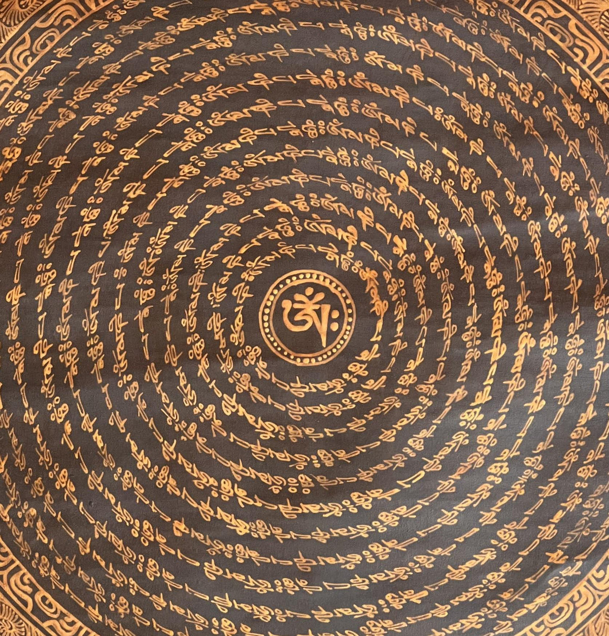 Tibetan Om Mandala Thangka Painting - Wheel of Life Meditation Art
