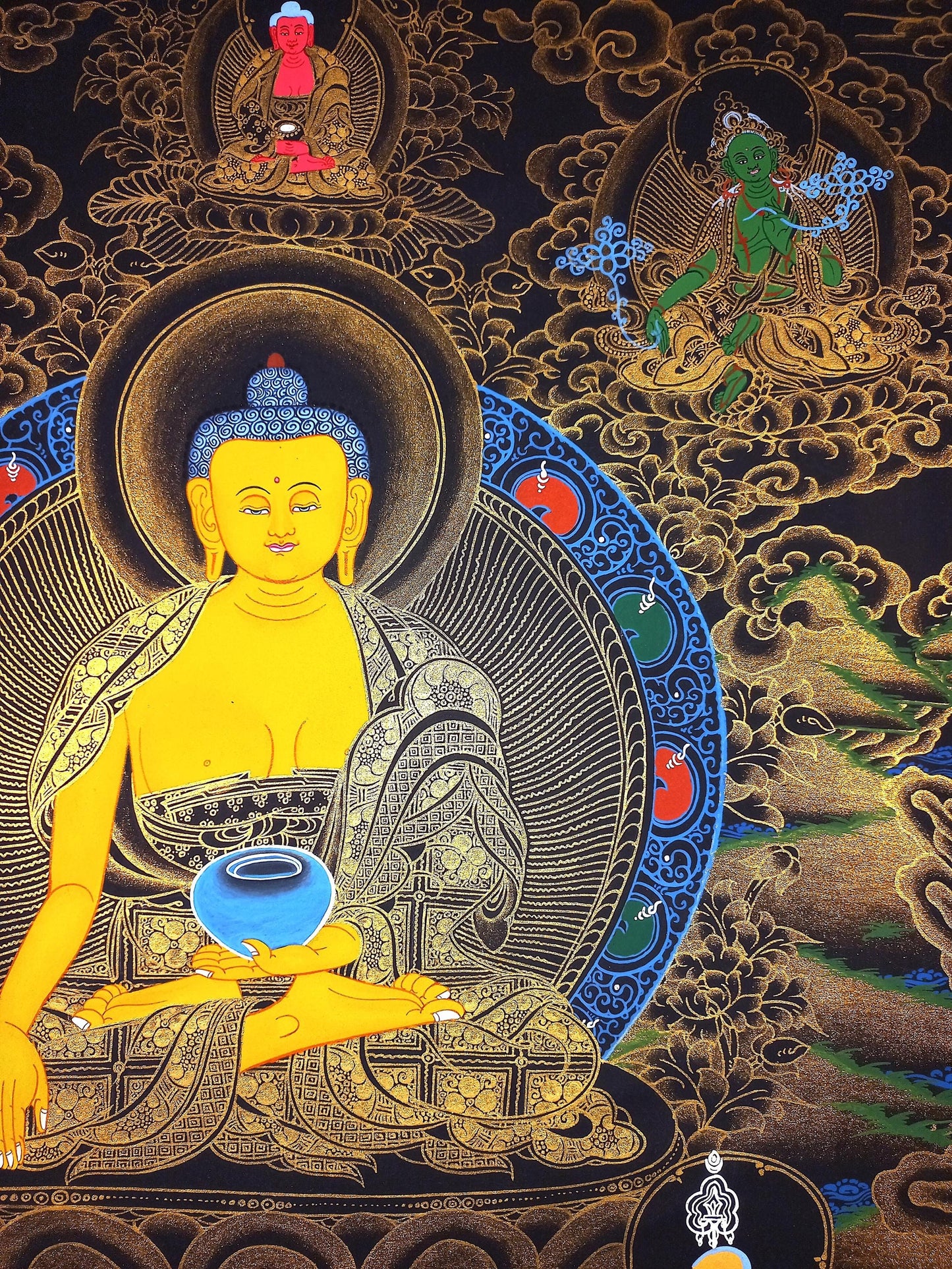 Hand Painted Shakyamuni Buddha Thangka Painting from Nepal