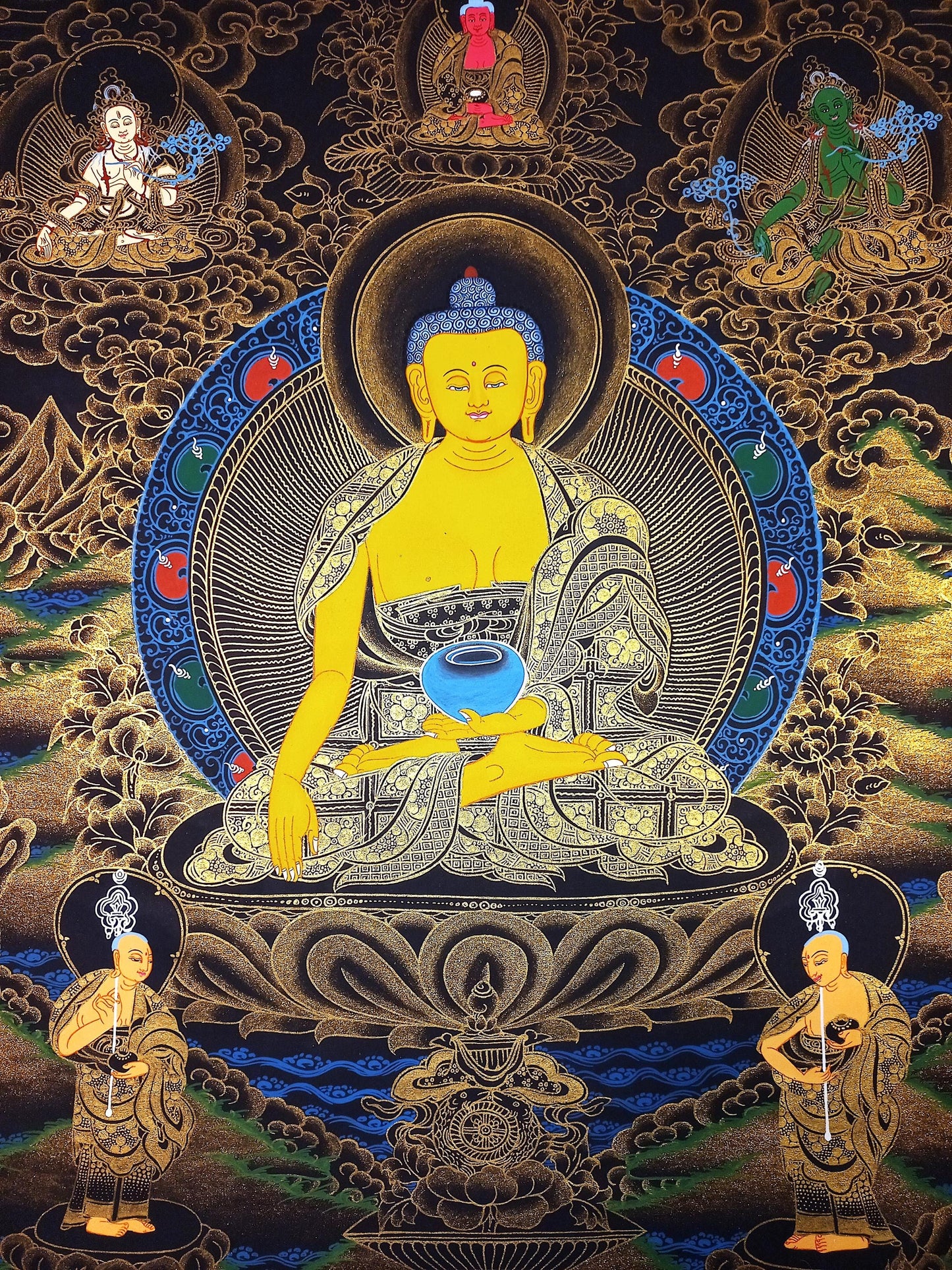 Hand Painted Shakyamuni Buddha Thangka Painting from Nepal