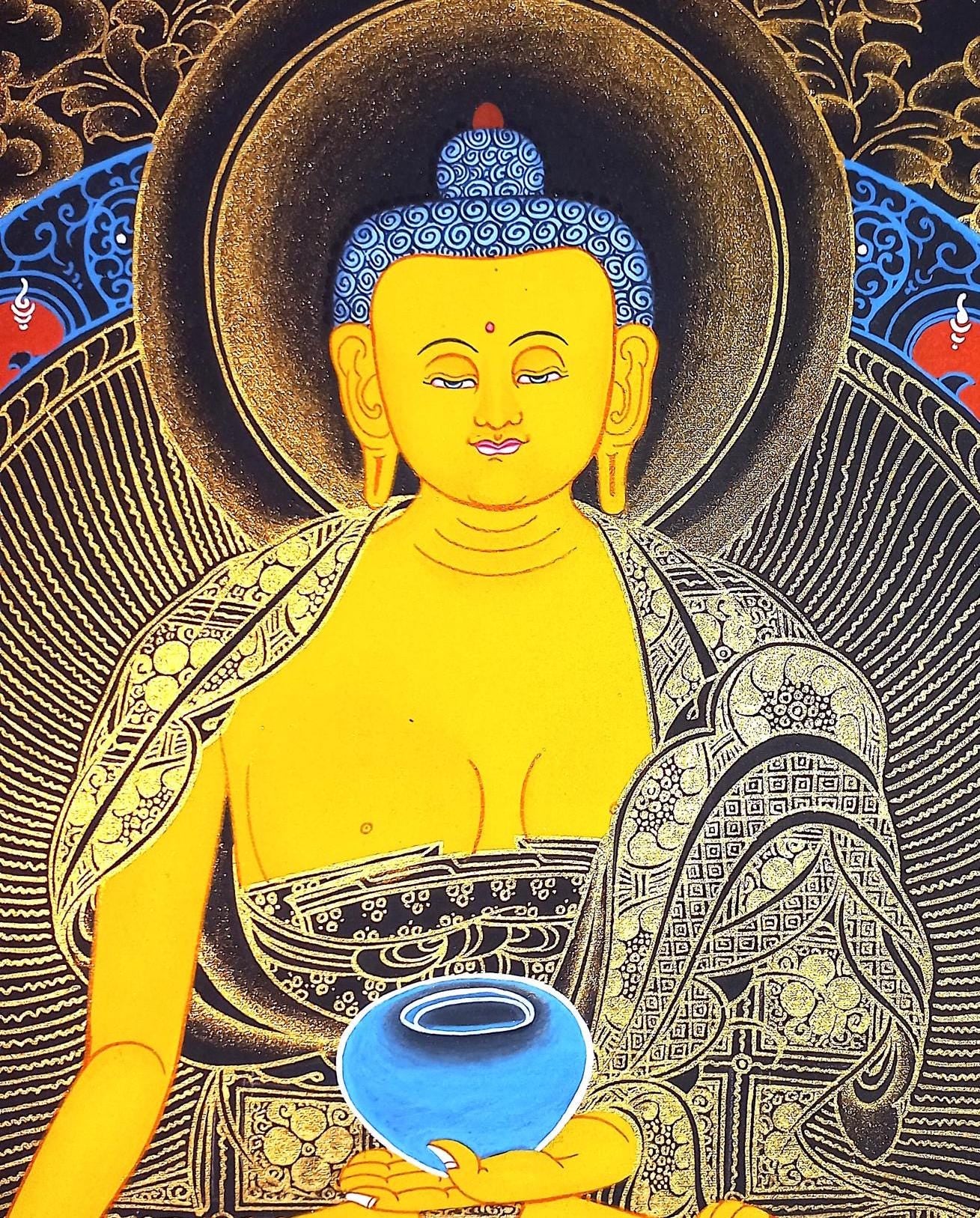 Hand Painted Shakyamuni Buddha Thangka Painting from Nepal