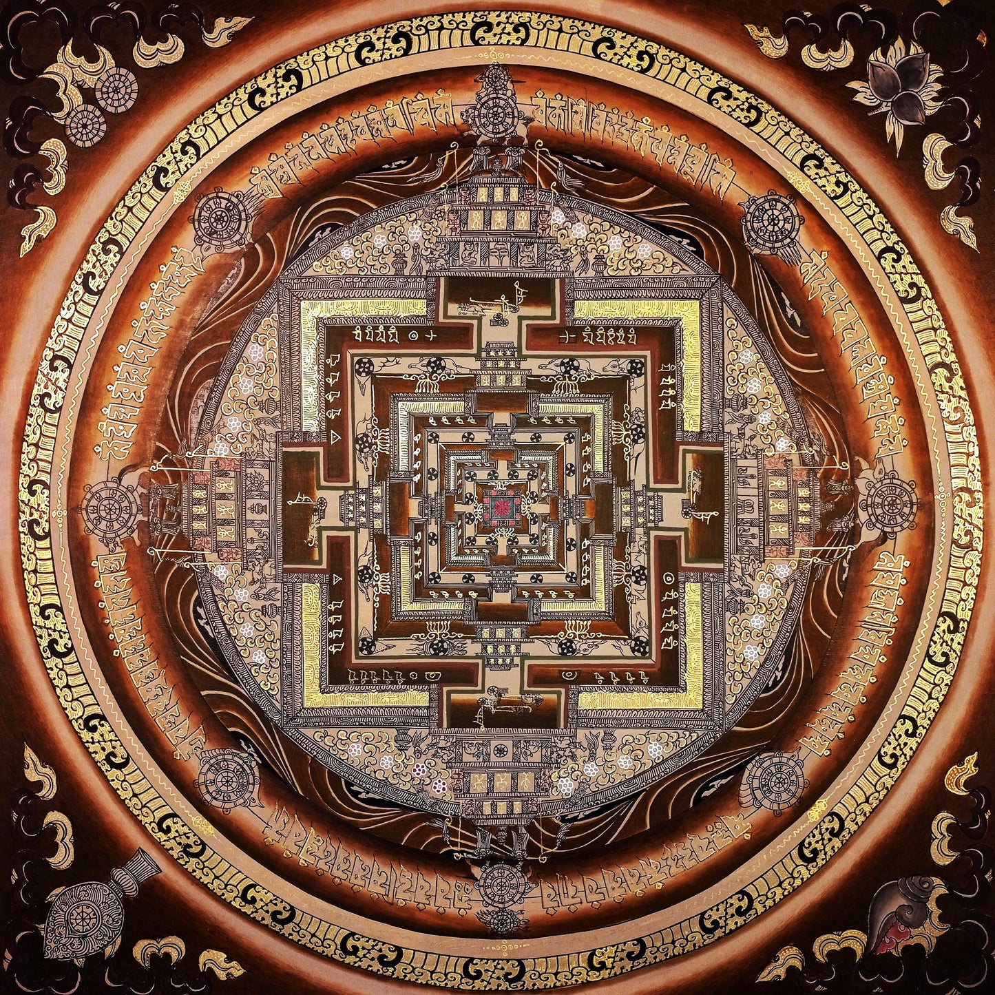 Hand-Painted Kalachakra Mandala Thangka | Tibetan Meditation Art