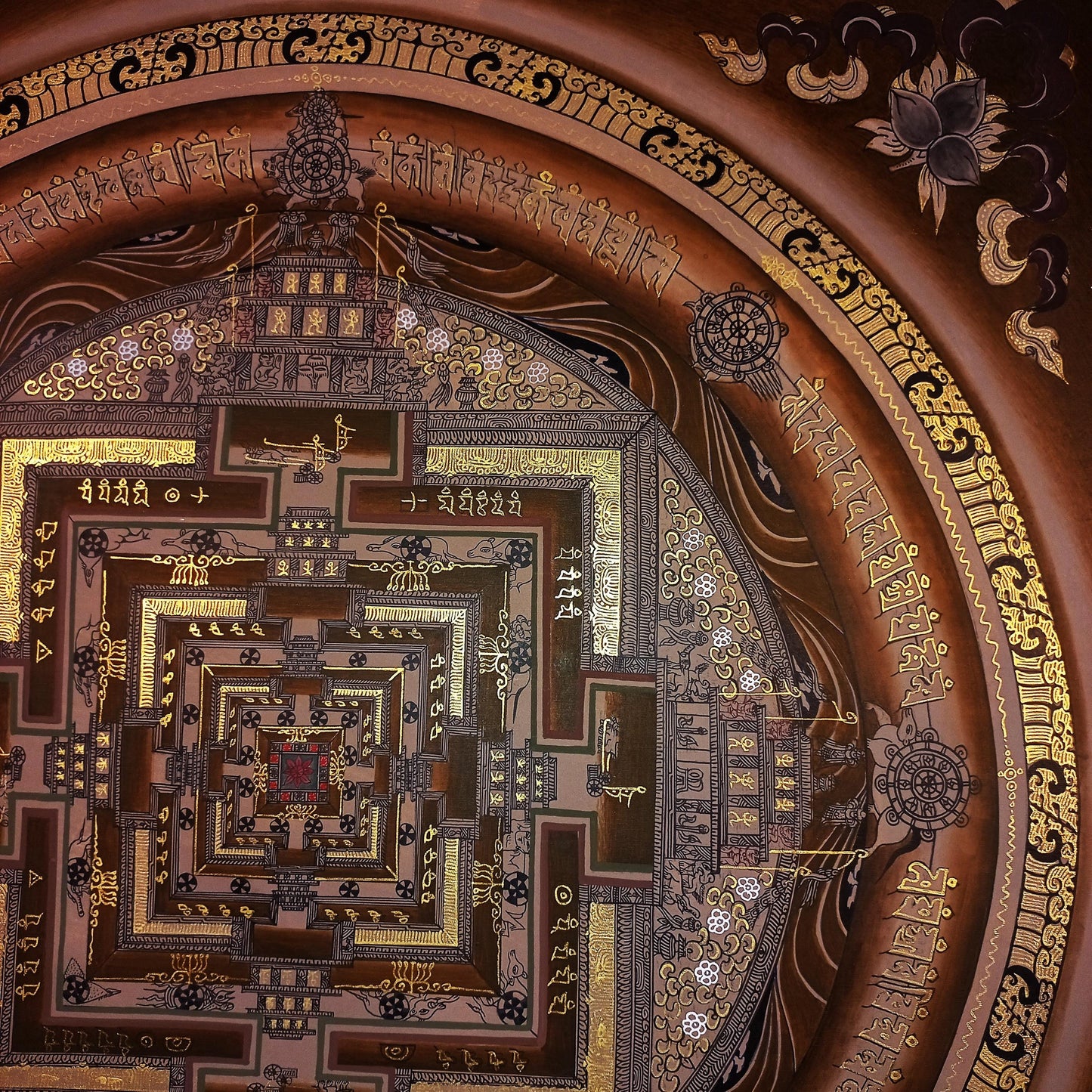 Hand-Painted Kalachakra Mandala Thangka | Tibetan Meditation Art