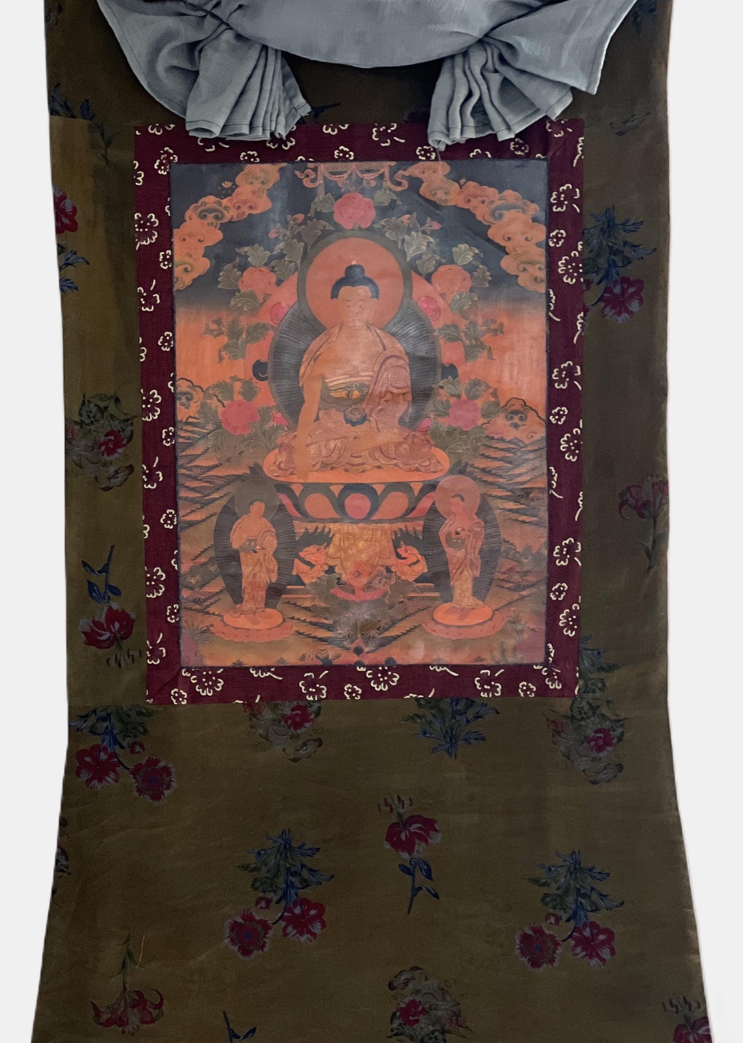 Vintage Shakyamuni Buddha Thangka Painting, Tibetan Art
