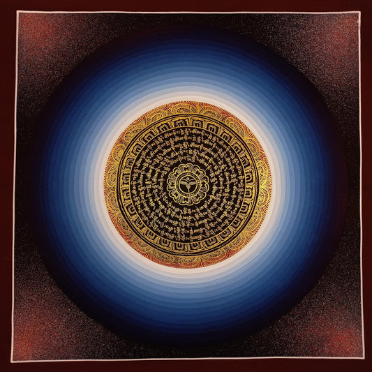 OM Mantra Mandala Thangka Painting | Tibetan Meditation Art, Nepal