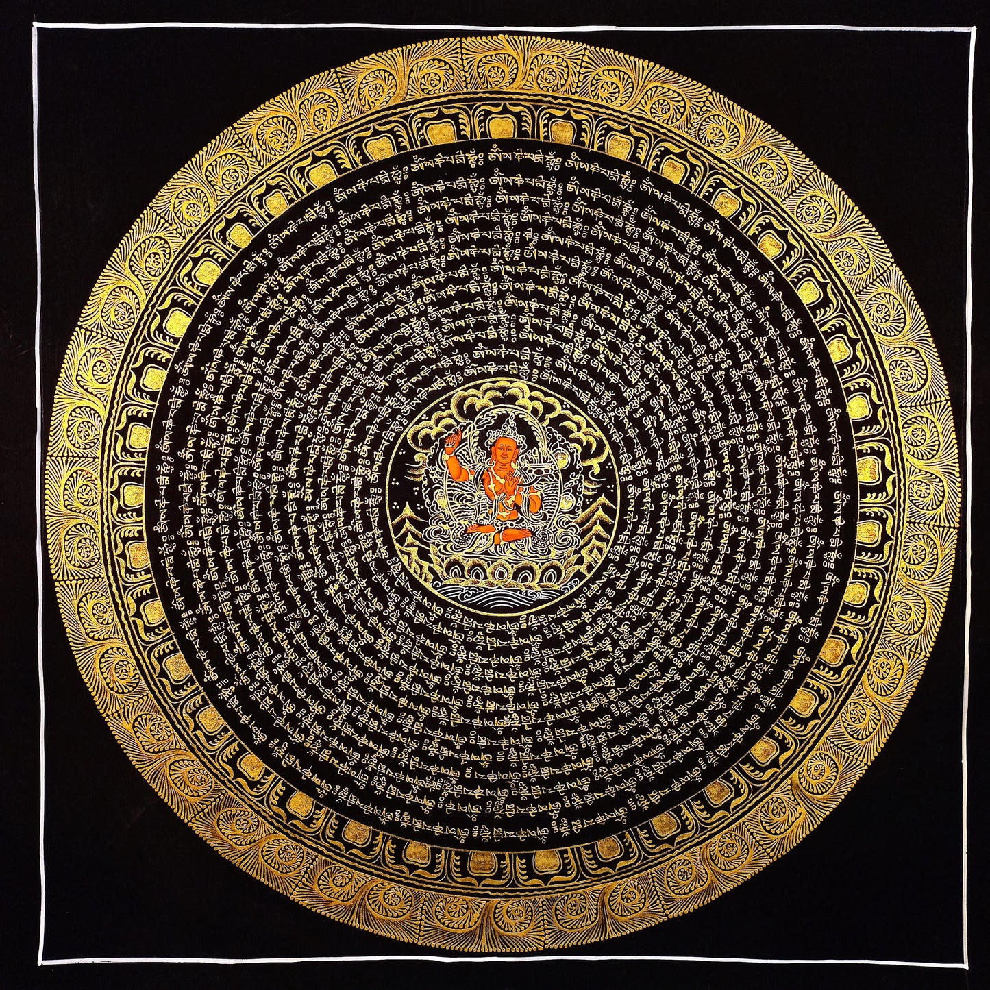 Om Mantra Mandala Thangka Painting | Tibetan Art, Home Blessing