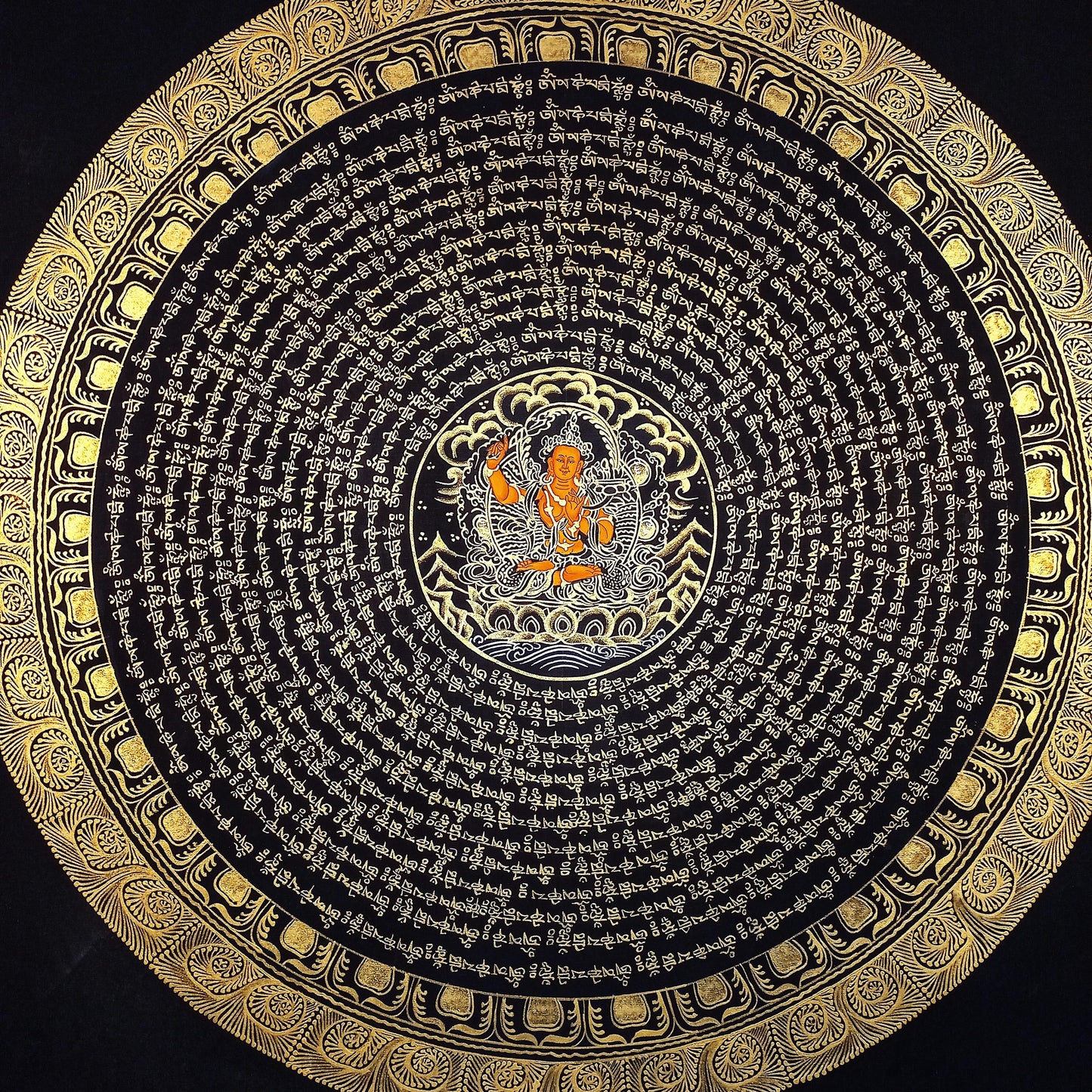 Om Mantra Mandala Thangka Painting | Tibetan Art, Home Blessing
