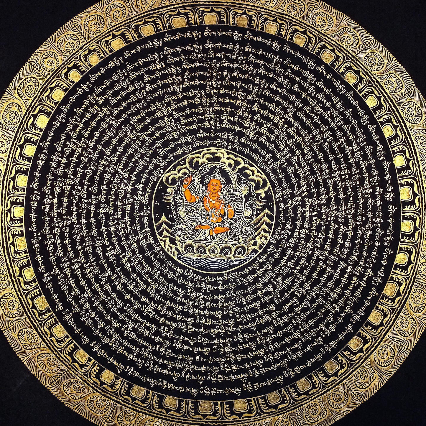 Om Mantra Mandala Thangka Painting | Tibetan Art, Home Blessing