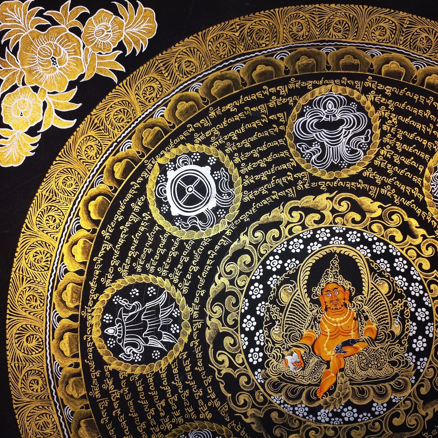 Om Mantra Mandala Thangka Painting | Tibetan Wall Hanging, Good Luck