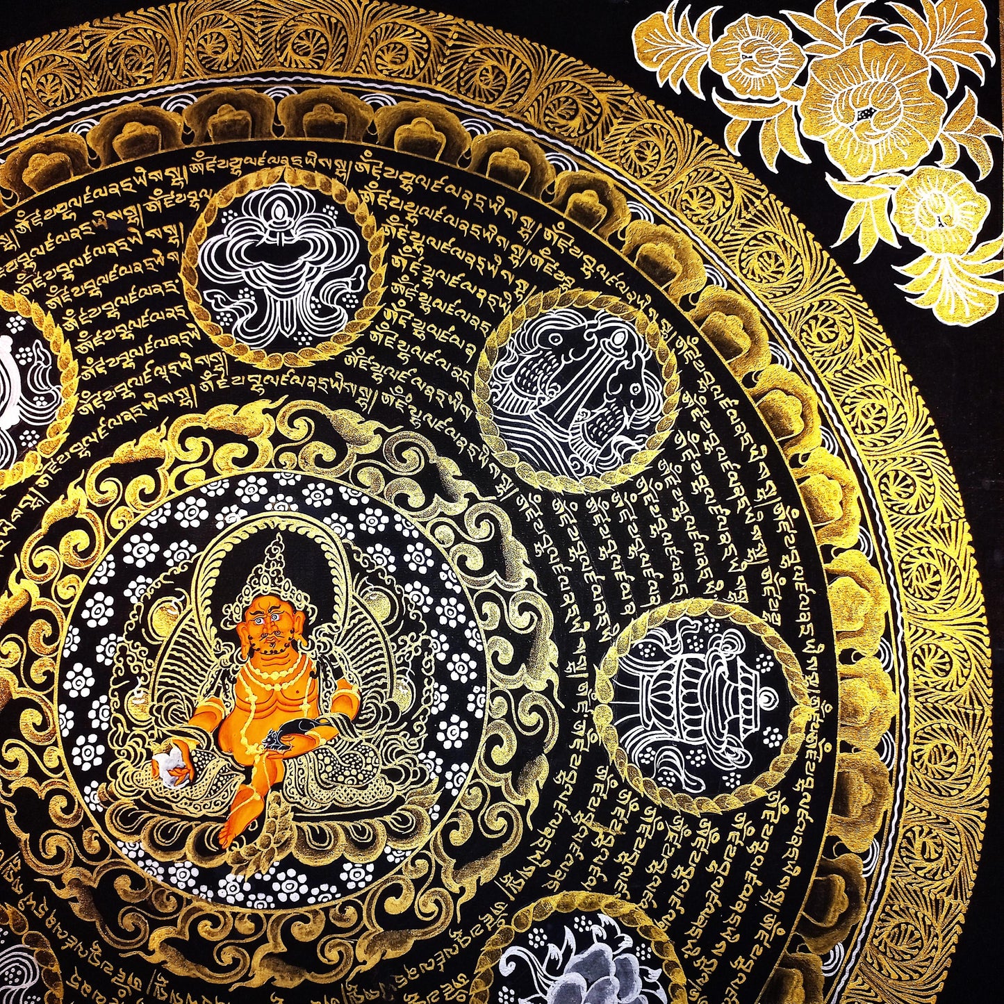 Om Mantra Mandala Thangka Painting | Tibetan Wall Hanging, Good Luck