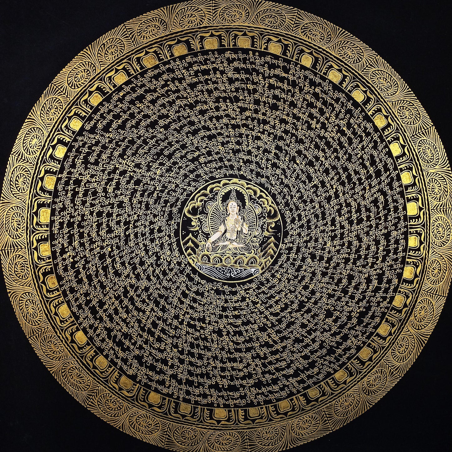 White Tara Mantra Mandala Thangka Painting | Tibetan Sacred Art