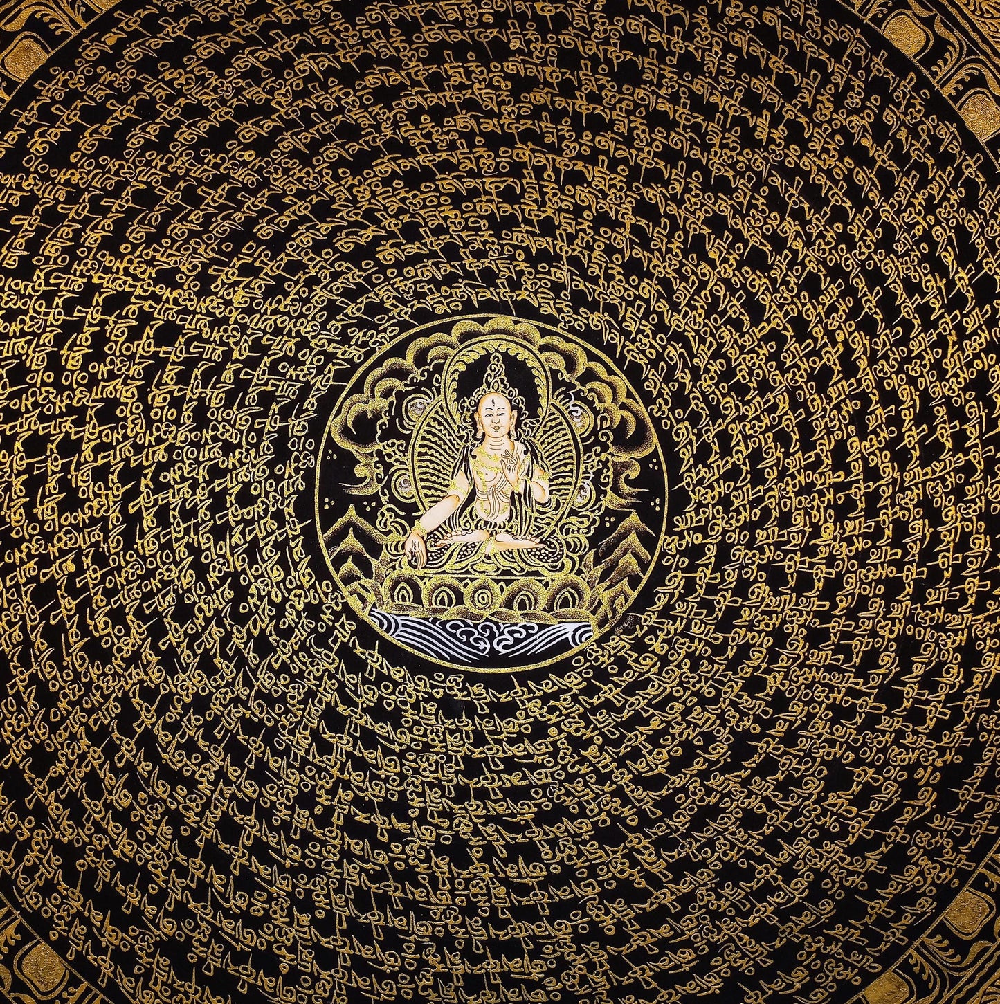 White Tara Mantra Mandala Thangka Painting | Tibetan Sacred Art