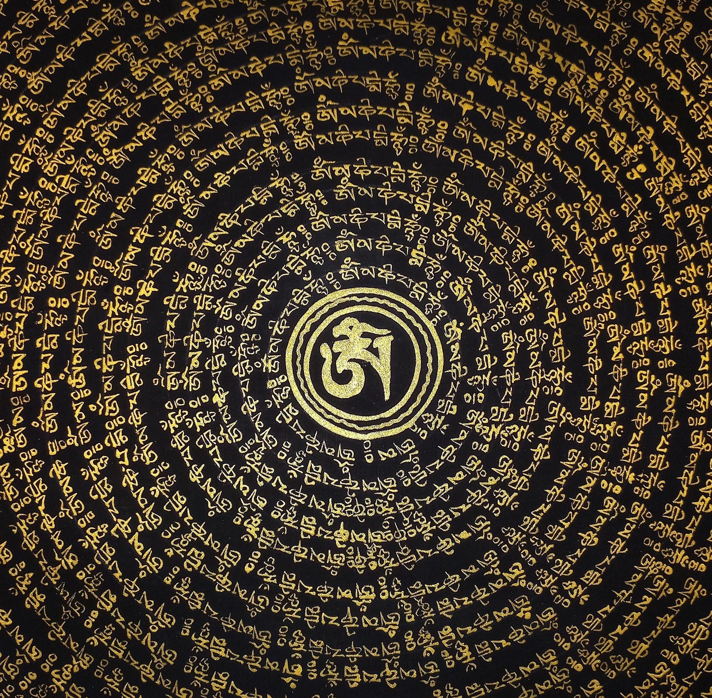 Handmade Om Mantra Mandala Thangka | Tibetan Meditation Art, Good Luck Painting