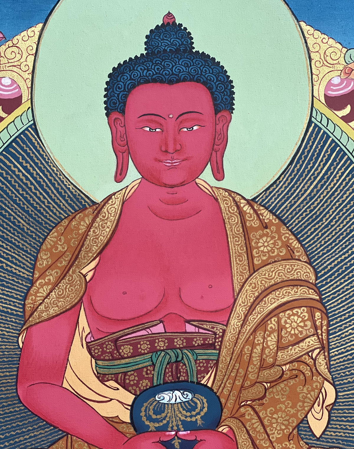 Hand-Painted Amitabha Buddha Thangka: Tibetan Meditation Art
