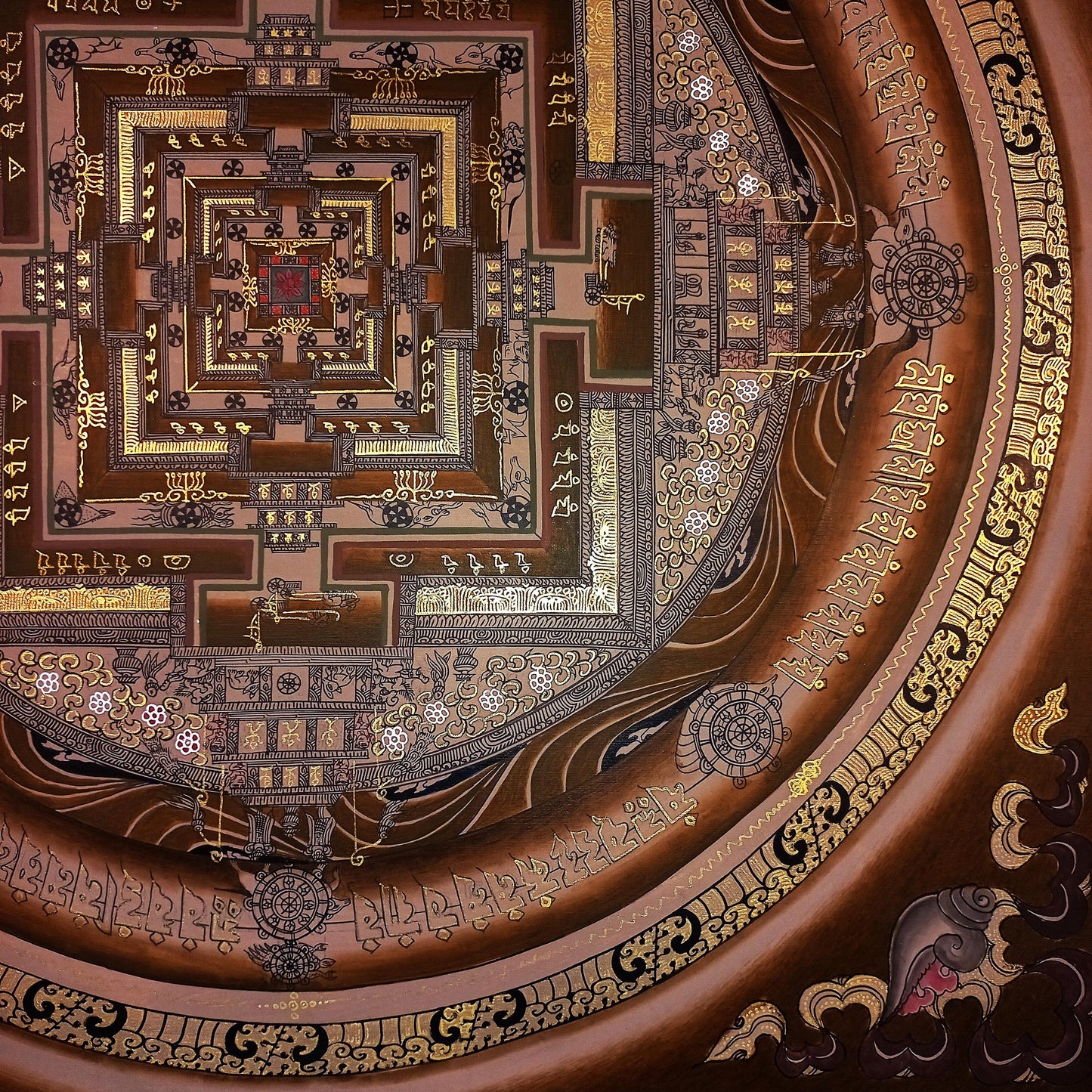 Hand-Painted Kalachakra Mandala Thangka | Tibetan Meditation Art