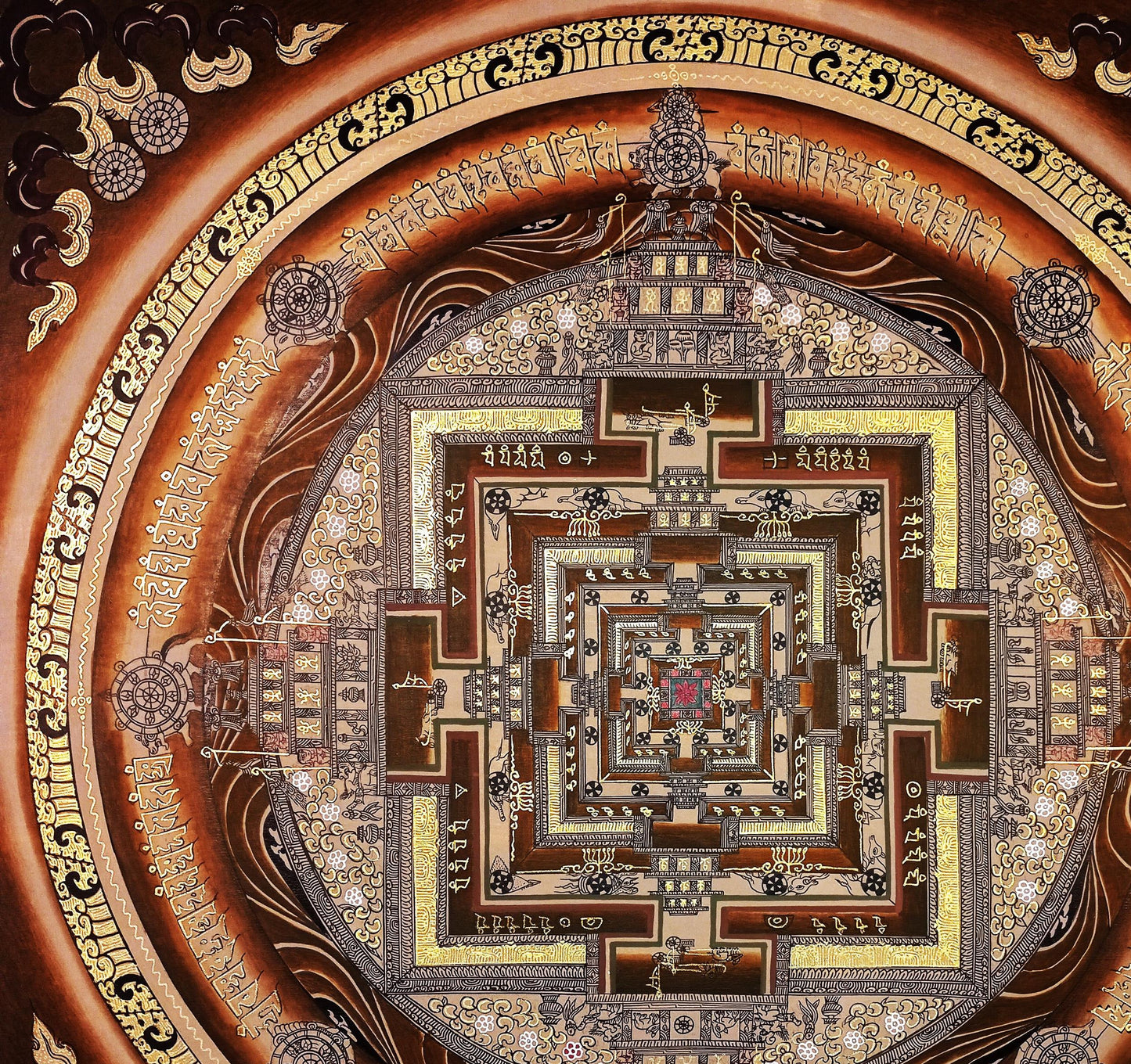 Hand-Painted Kalachakra Mandala Thangka | Tibetan Meditation Art