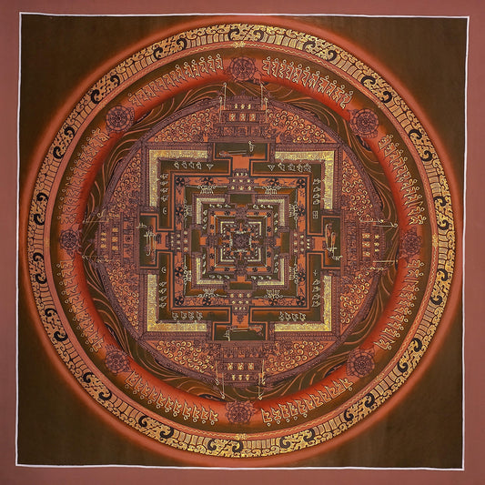 Hand Painted Kalachakra Mandala Thangka - Tibetan Wheel of Time Art