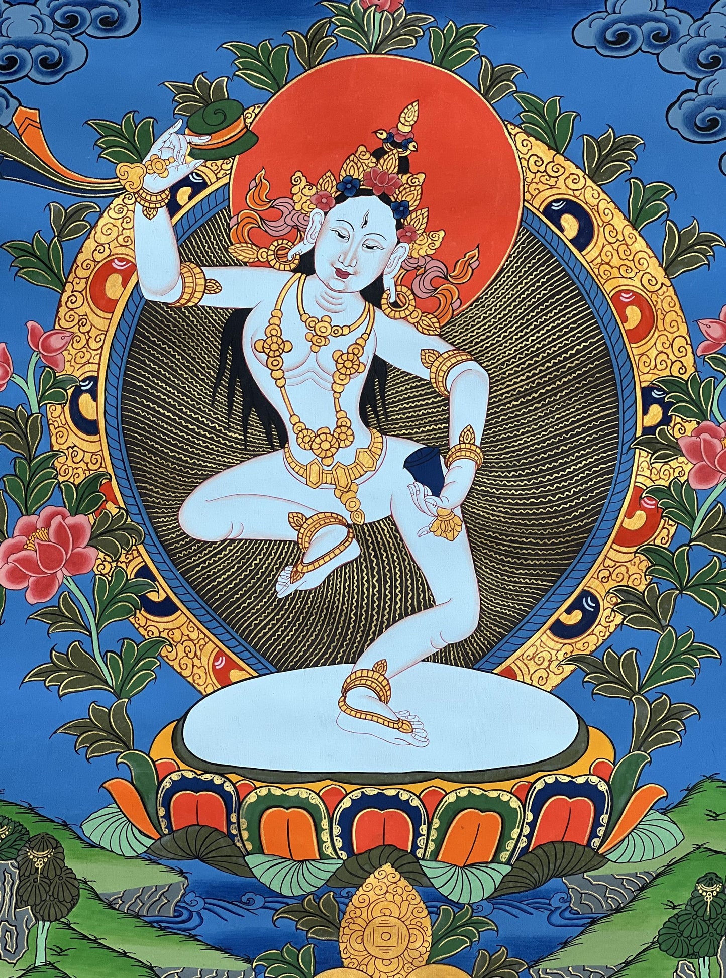 Hand-Painted Machig Labdron Thangka | Tibetan Buddhist Art