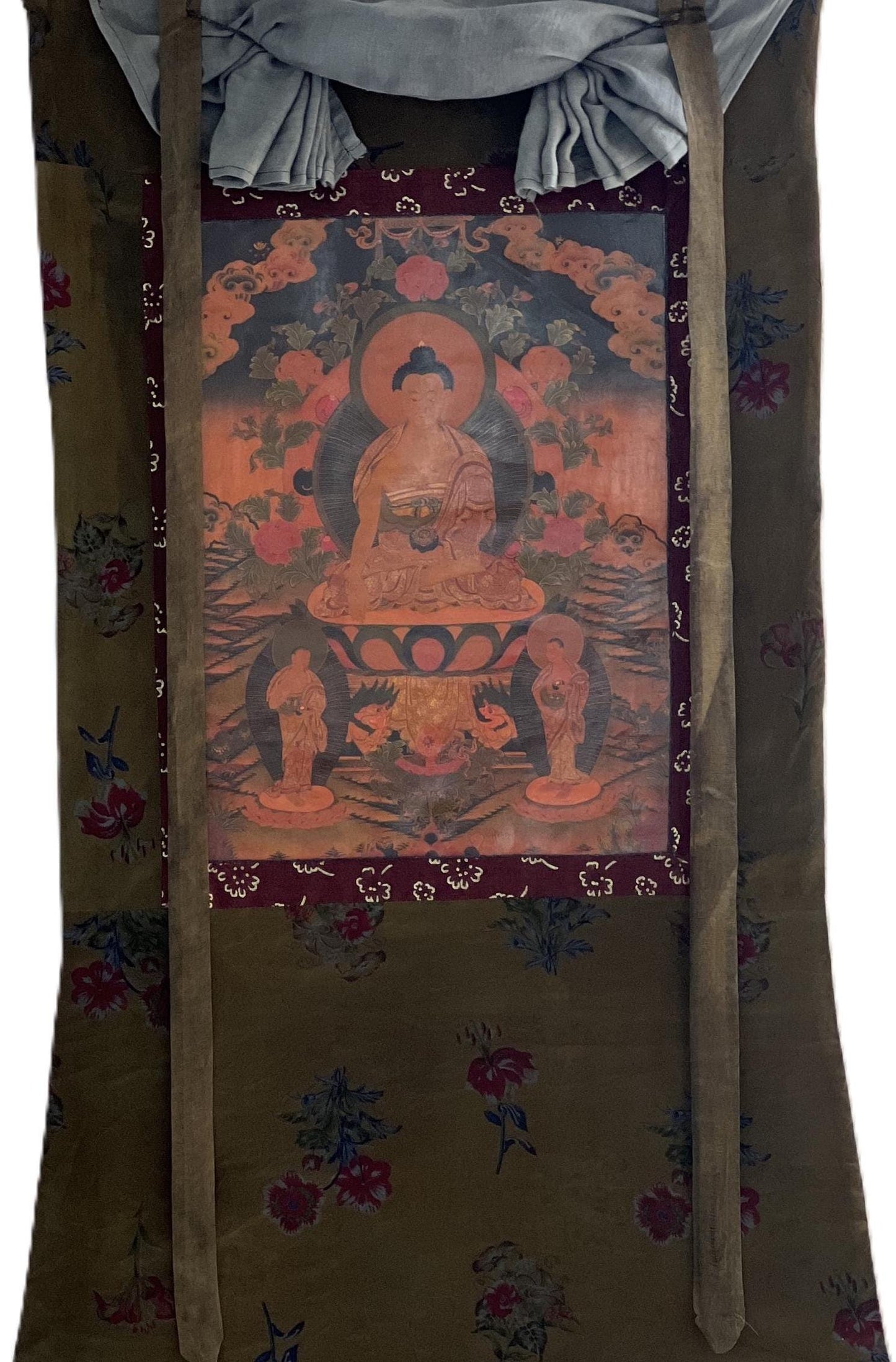 Vintage Shakyamuni Buddha Thangka Painting, Tibetan Art