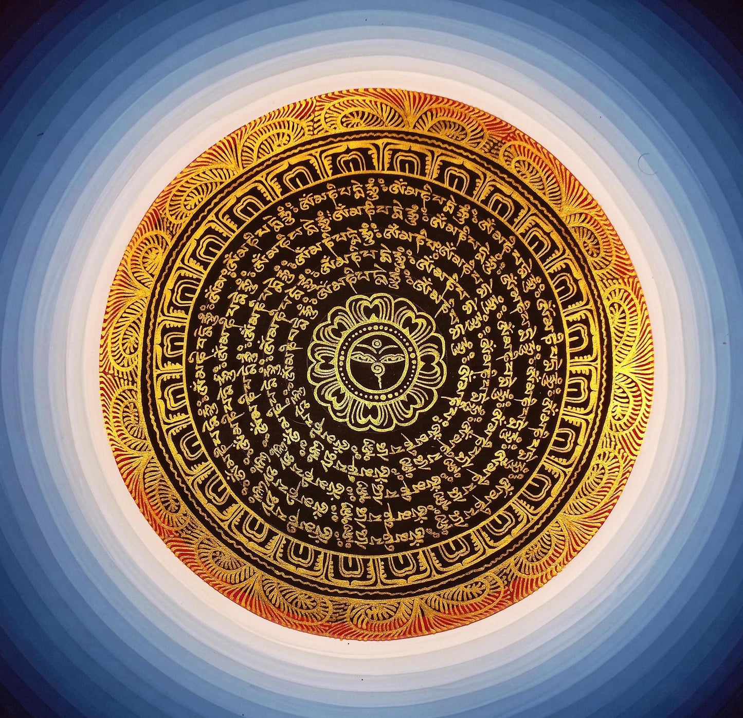 OM Mantra Mandala Thangka Painting | Tibetan Meditation Art, Nepal