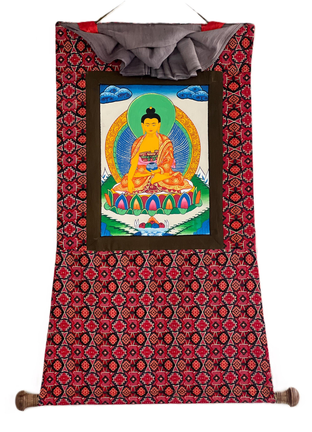 Hand-Painted Shakyamuni Buddha Thangka, Tibetan Meditation Art