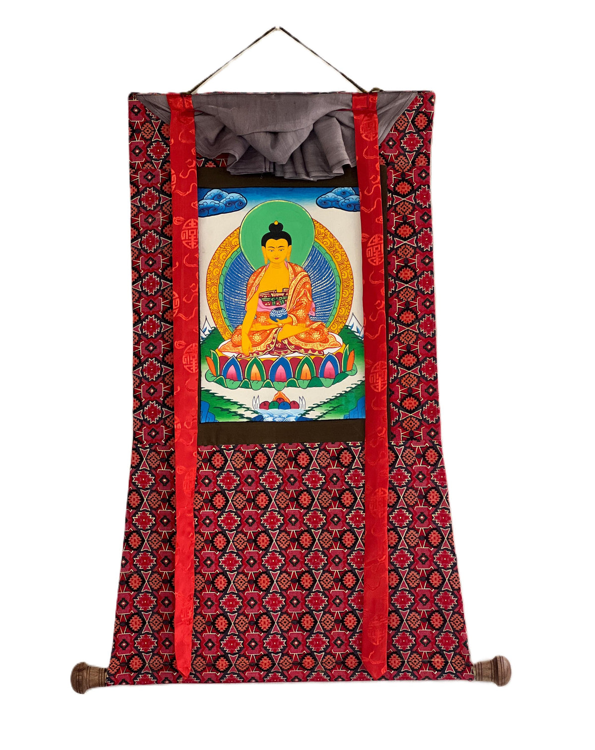 Hand-Painted Shakyamuni Buddha Thangka, Tibetan Meditation Art
