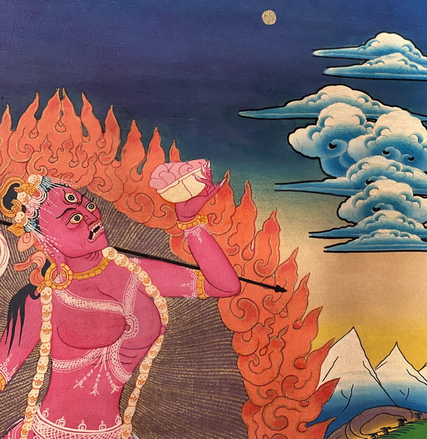 Hand-Painted Vajrayogini Thangka: Tibetan Yogini Tantra Art