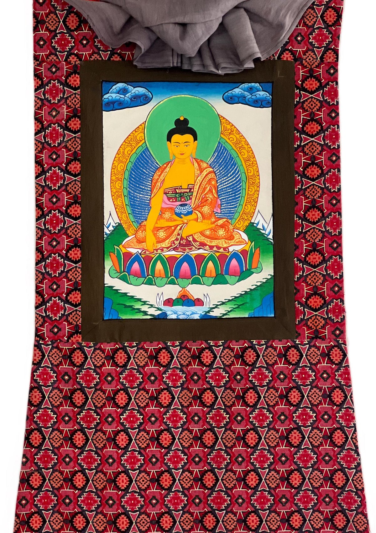 Hand-Painted Shakyamuni Buddha Thangka, Tibetan Meditation Art
