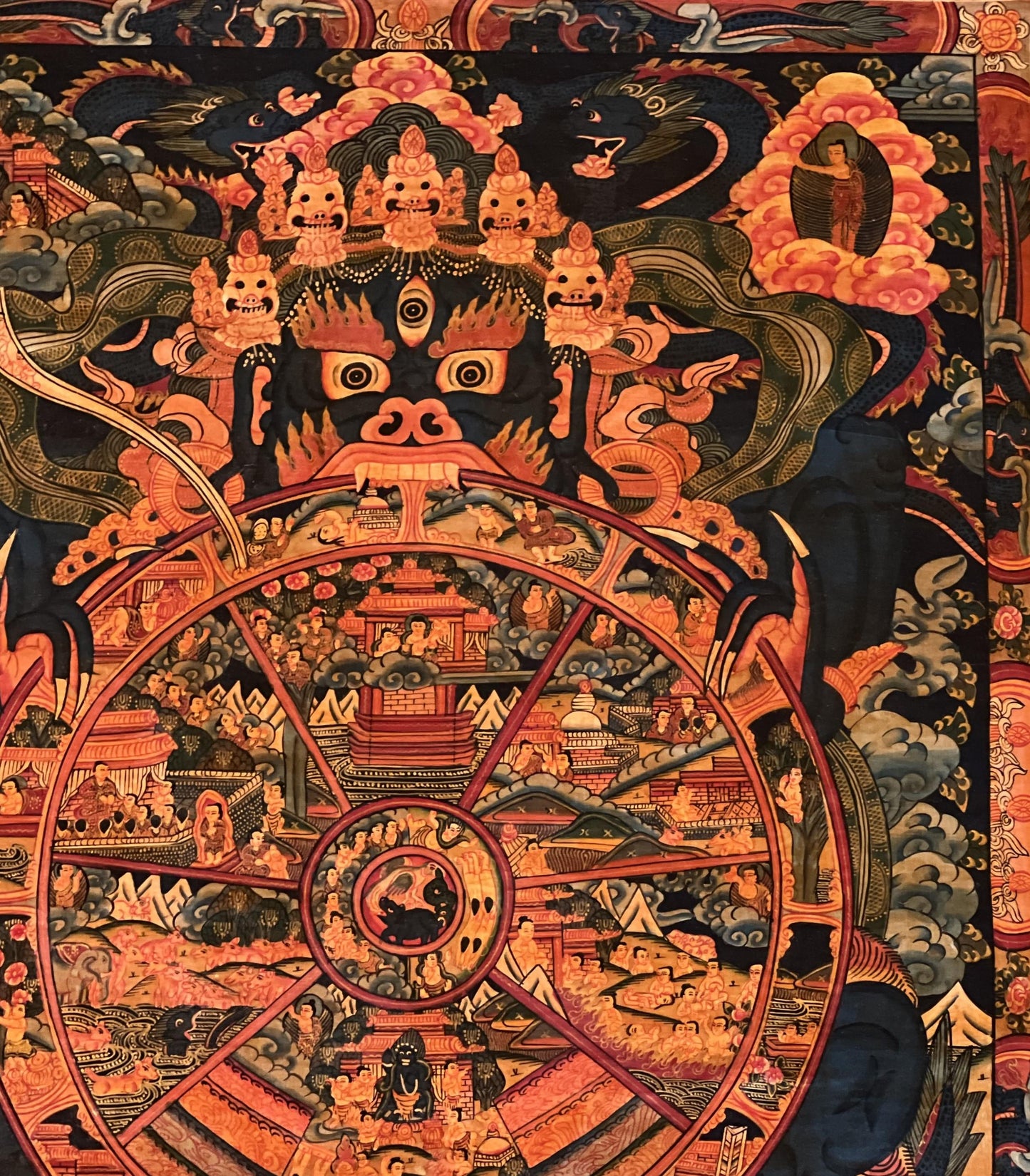 Hand-Painted Wheel of Life Thangka Painting - Tibetan Buddhist Art