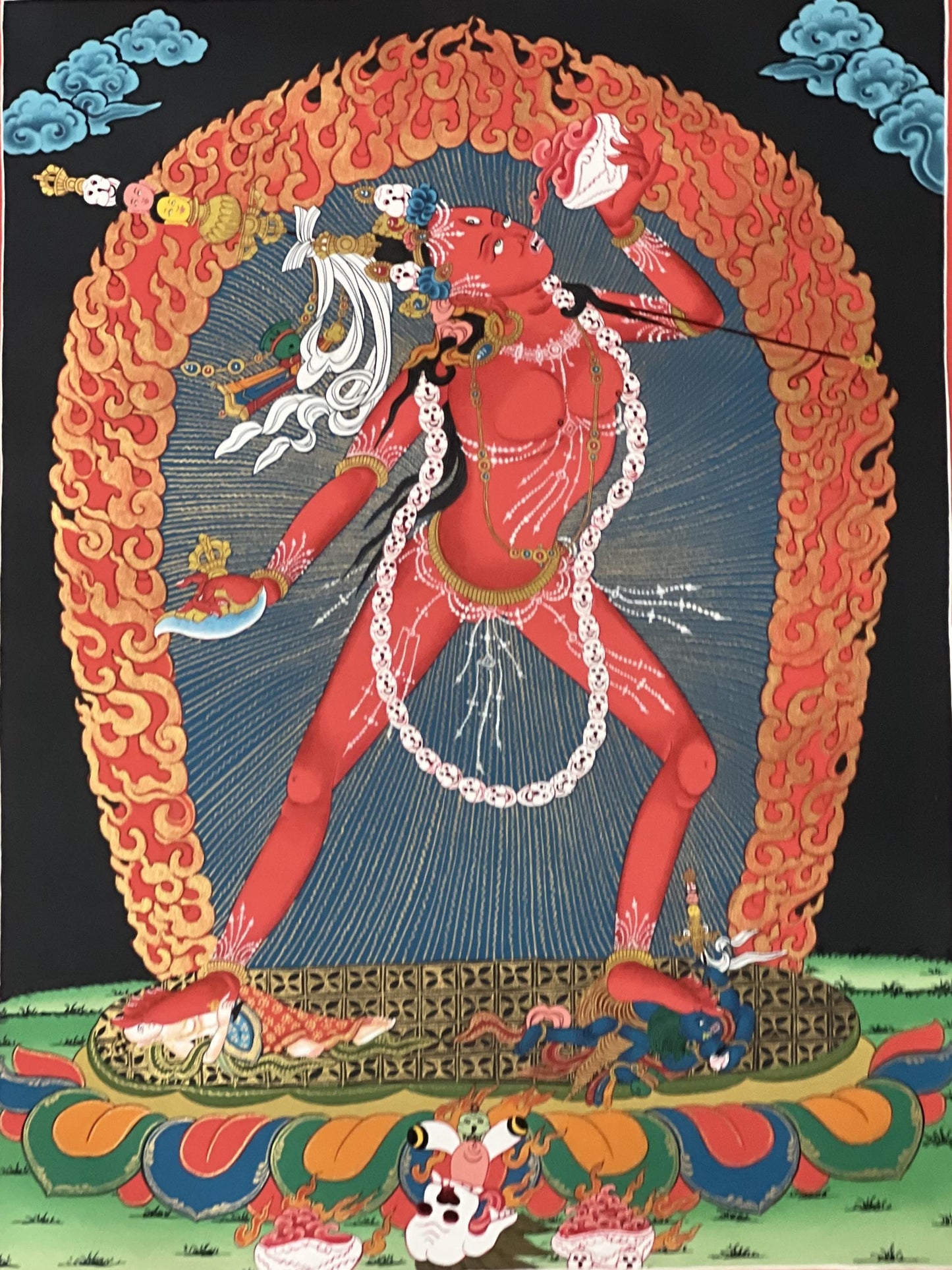Hand Painted Vajrayogini Thangka: Tibetan Buddhist Art