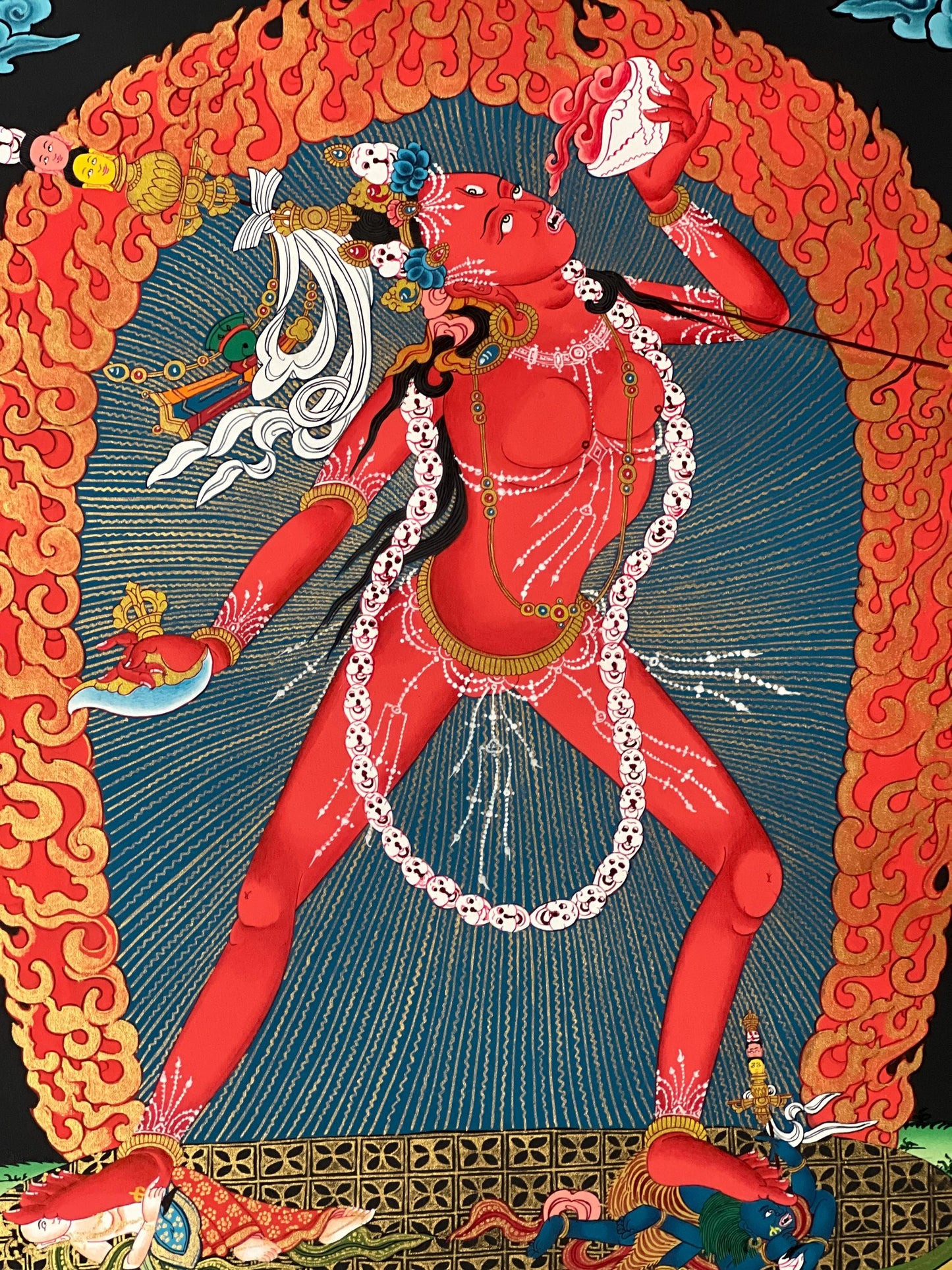 Hand Painted Vajrayogini Thangka: Tibetan Buddhist Art
