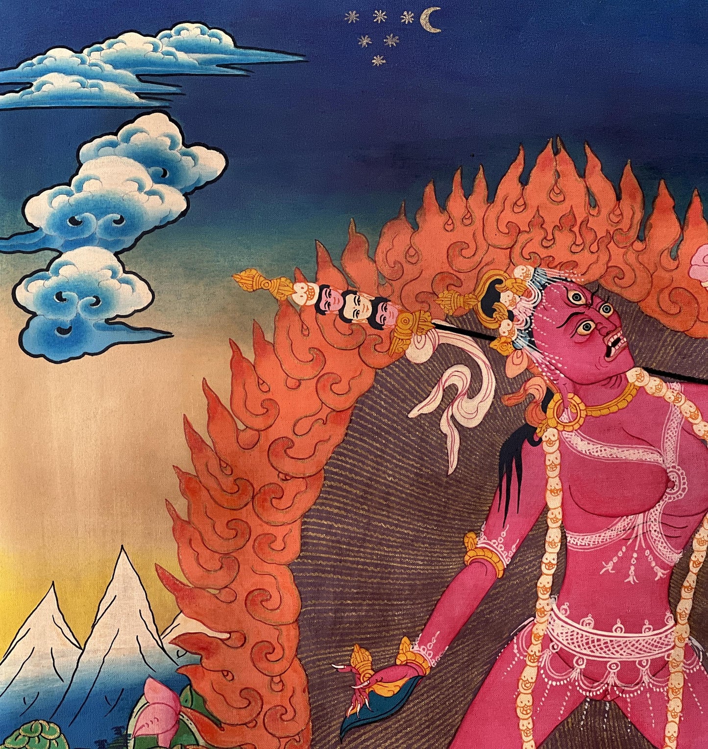 Hand-Painted Vajrayogini Thangka: Tibetan Yogini Tantra Art