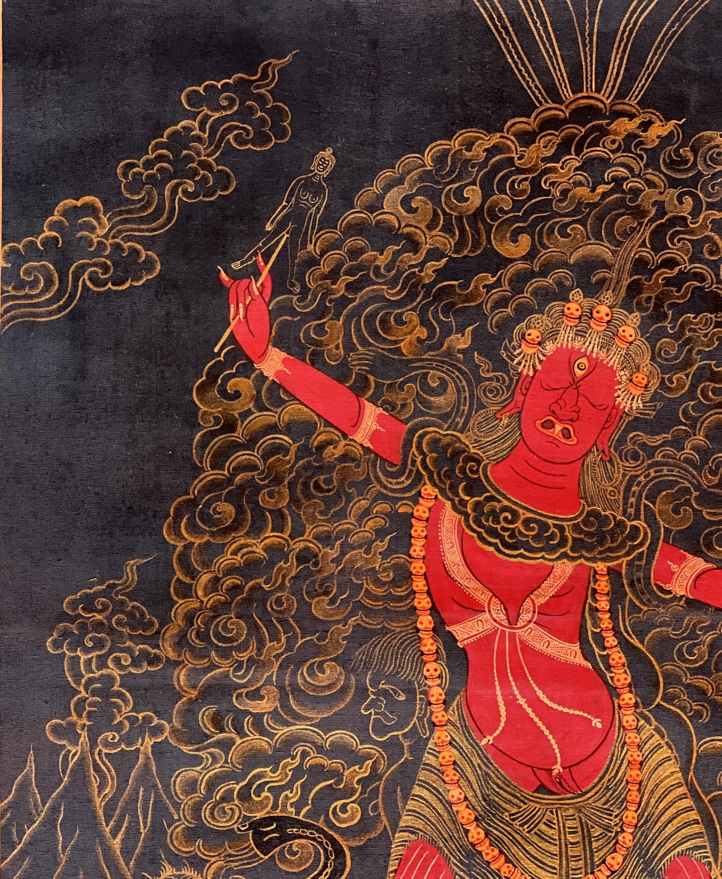 Hand-Painted Ekajati Thangka: One-Eyed Protective Goddess Art