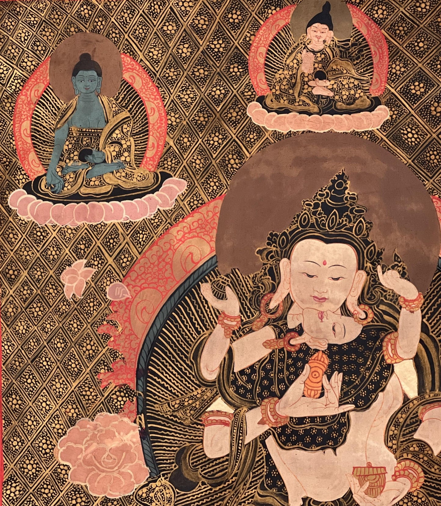 Vajrasattva Shakti Thangka | Hand-Painted Oil Varnished Tibetan Tantra Art