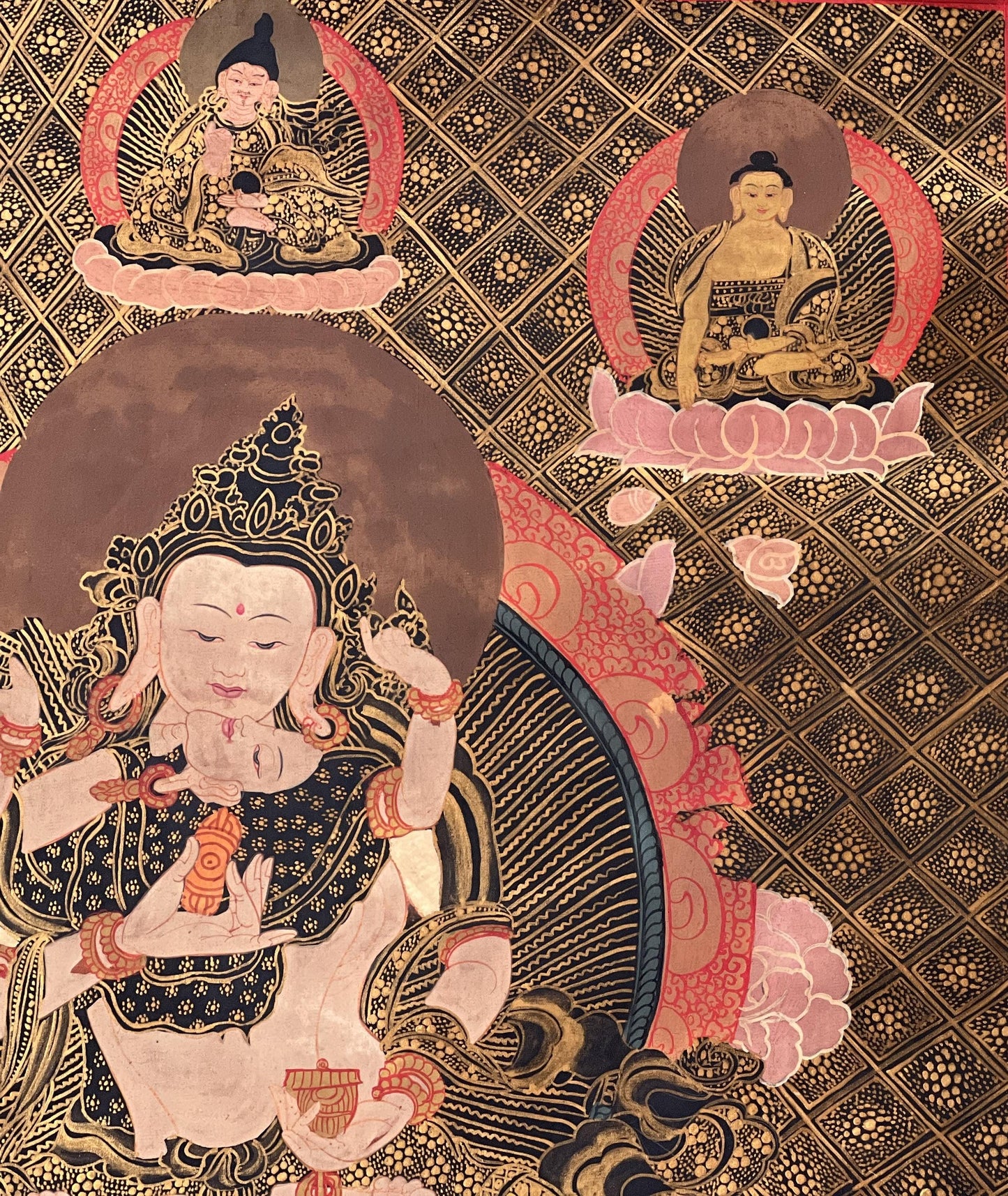 Vajrasattva Shakti Thangka | Hand-Painted Oil Varnished Tibetan Tantra Art