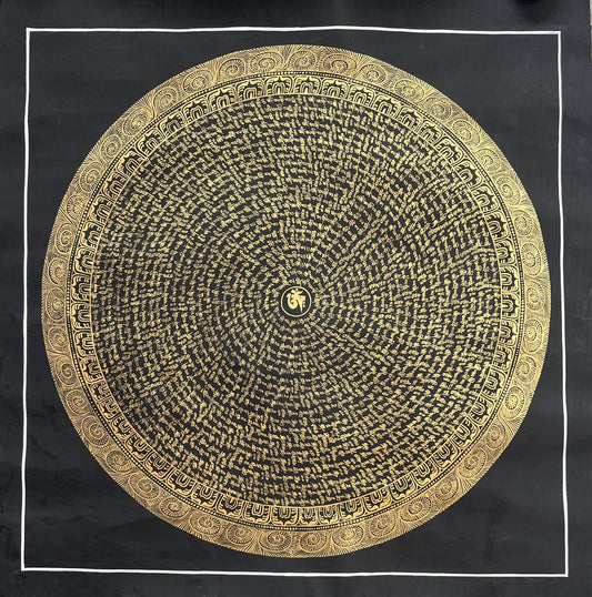 OM Mantra Mandala Thangka | Tibetan Meditation Art, Home Blessing