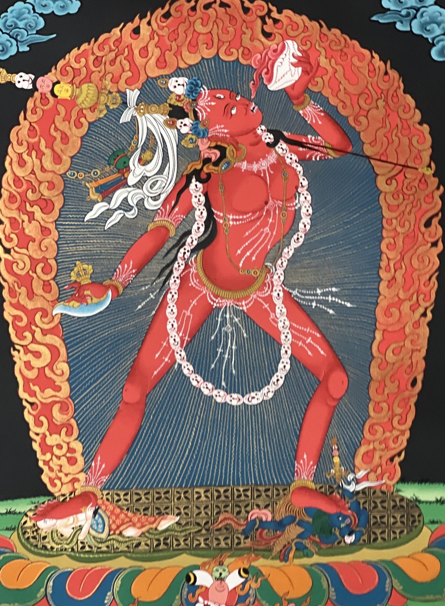 Hand Painted Vajrayogini Thangka: Tibetan Buddhist Art