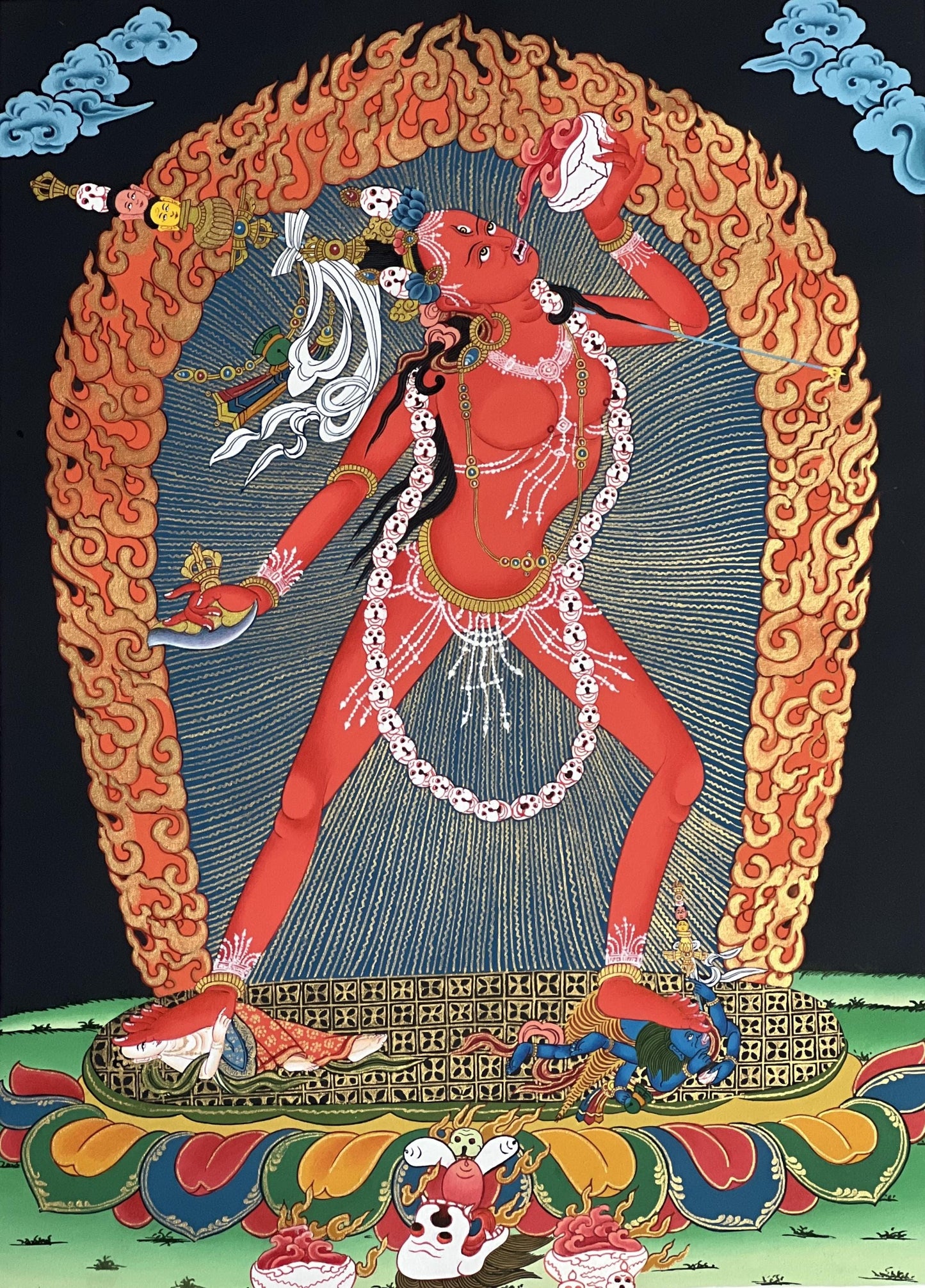 Vajrayogini Thangka Painting, Hand-Painted Tibetan Art