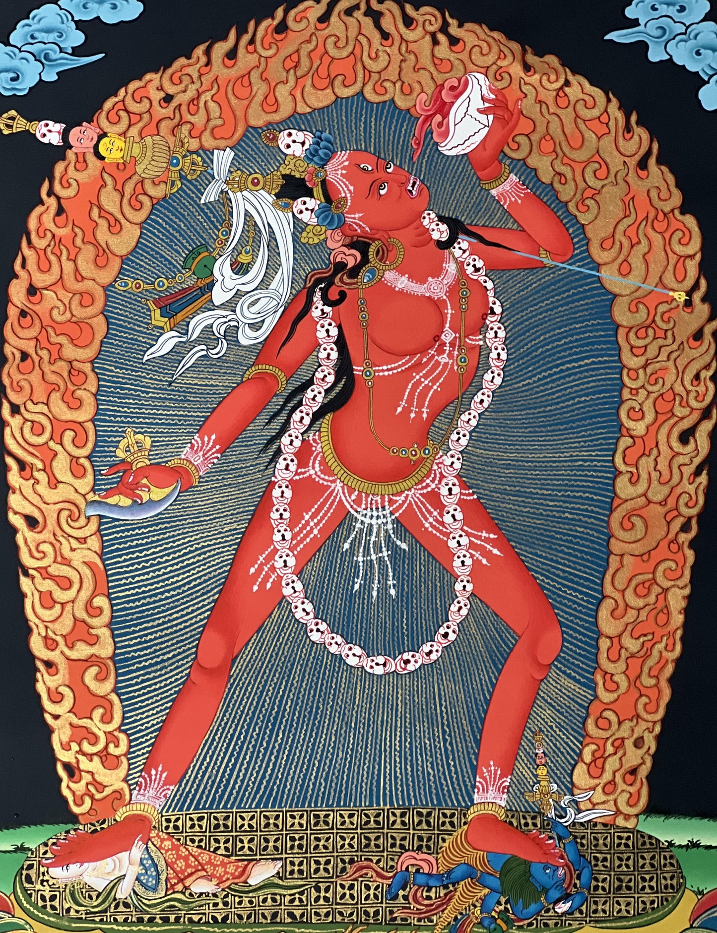 Vajrayogini Thangka Painting, Hand-Painted Tibetan Art