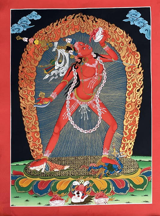 Vajrayogini Thangka Painting, Hand-Painted Tibetan Art
