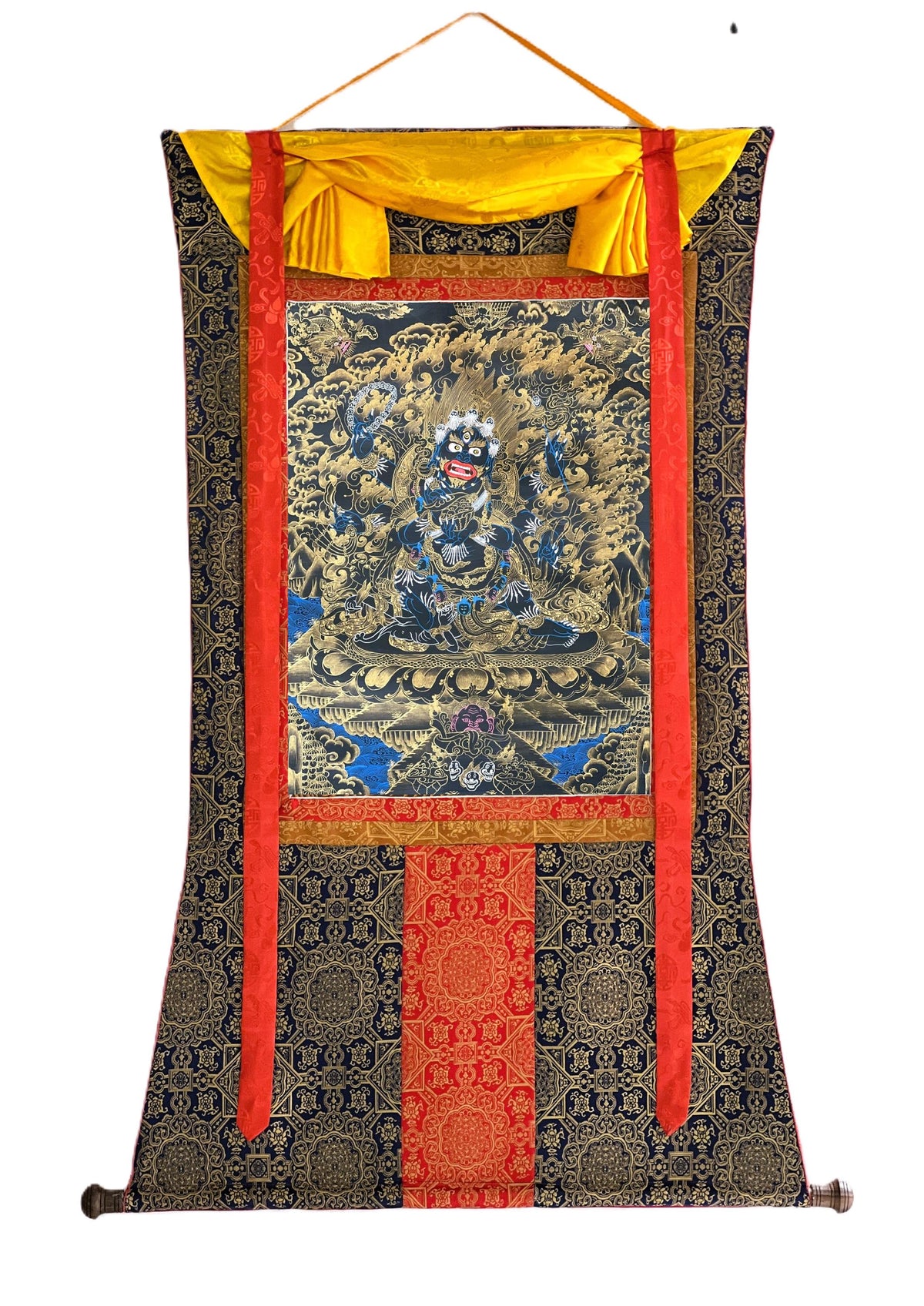 Six-Armed Mahakala Thangka Painting | Hand-Painted Tibetan Buddhist Art