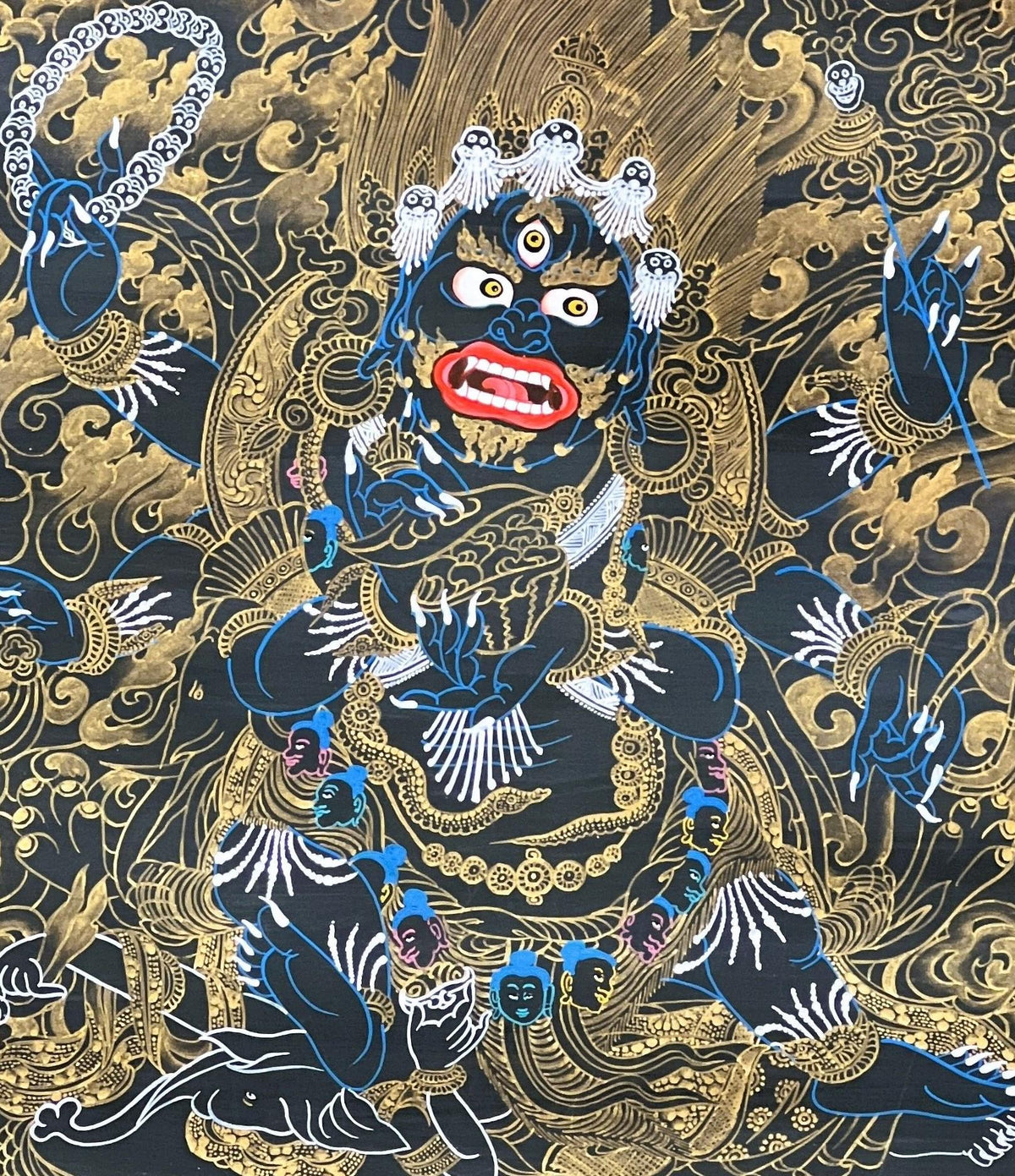 Six-Armed Mahakala Thangka Painting | Hand-Painted Tibetan Buddhist Art