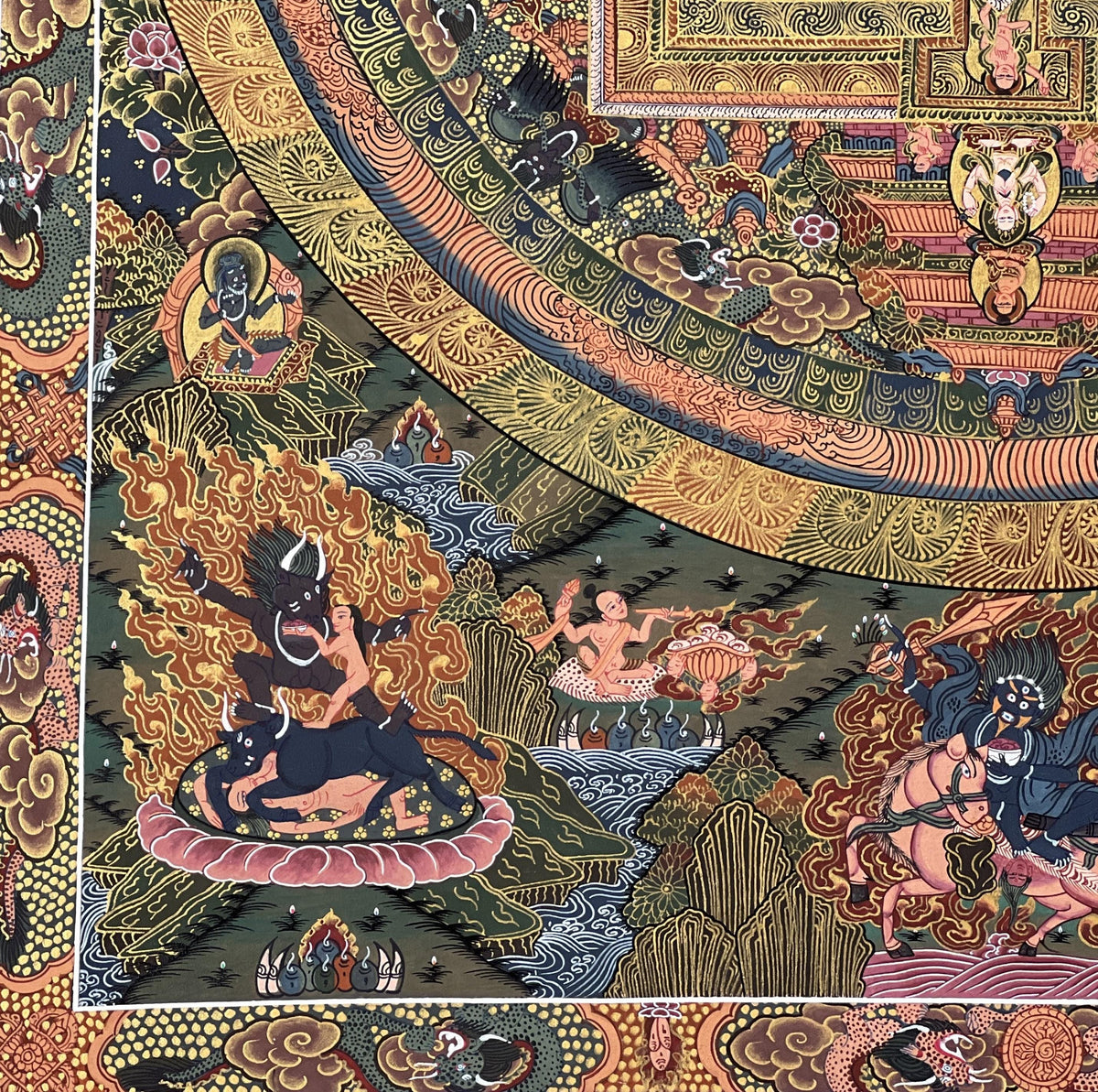 Buddha Life Story Large Masterpiece Tibetan Thangka Painting High-Quality Masterpiece Meditation Art/ Original Hand-Painting/ Wall Hanging