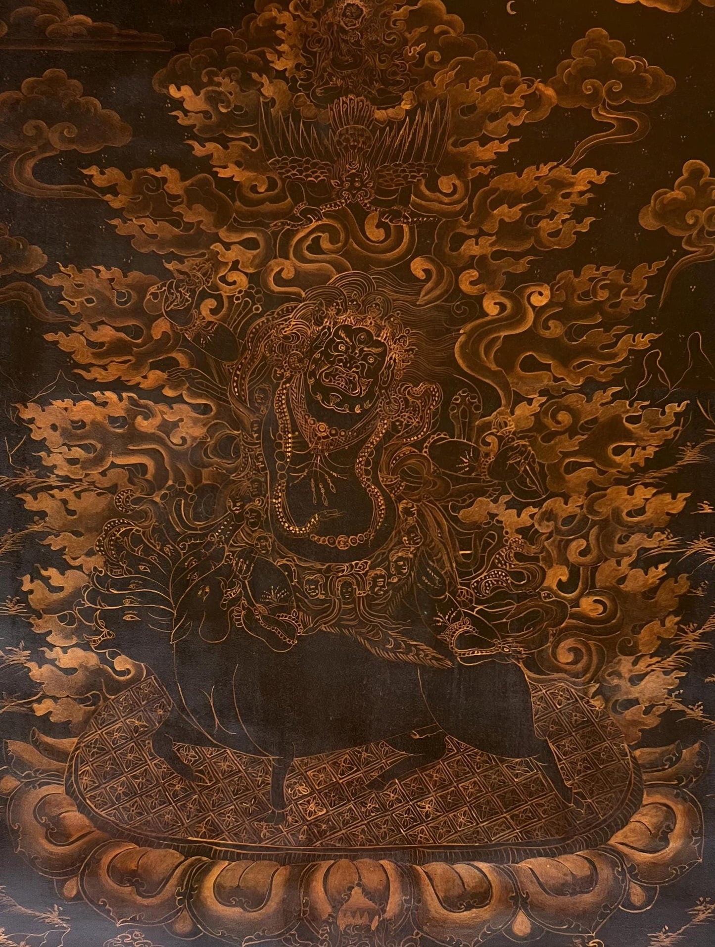 Dorje Gotrab Oil Varnished Thangka Painting | Tibetan Buddhist Protector Deity