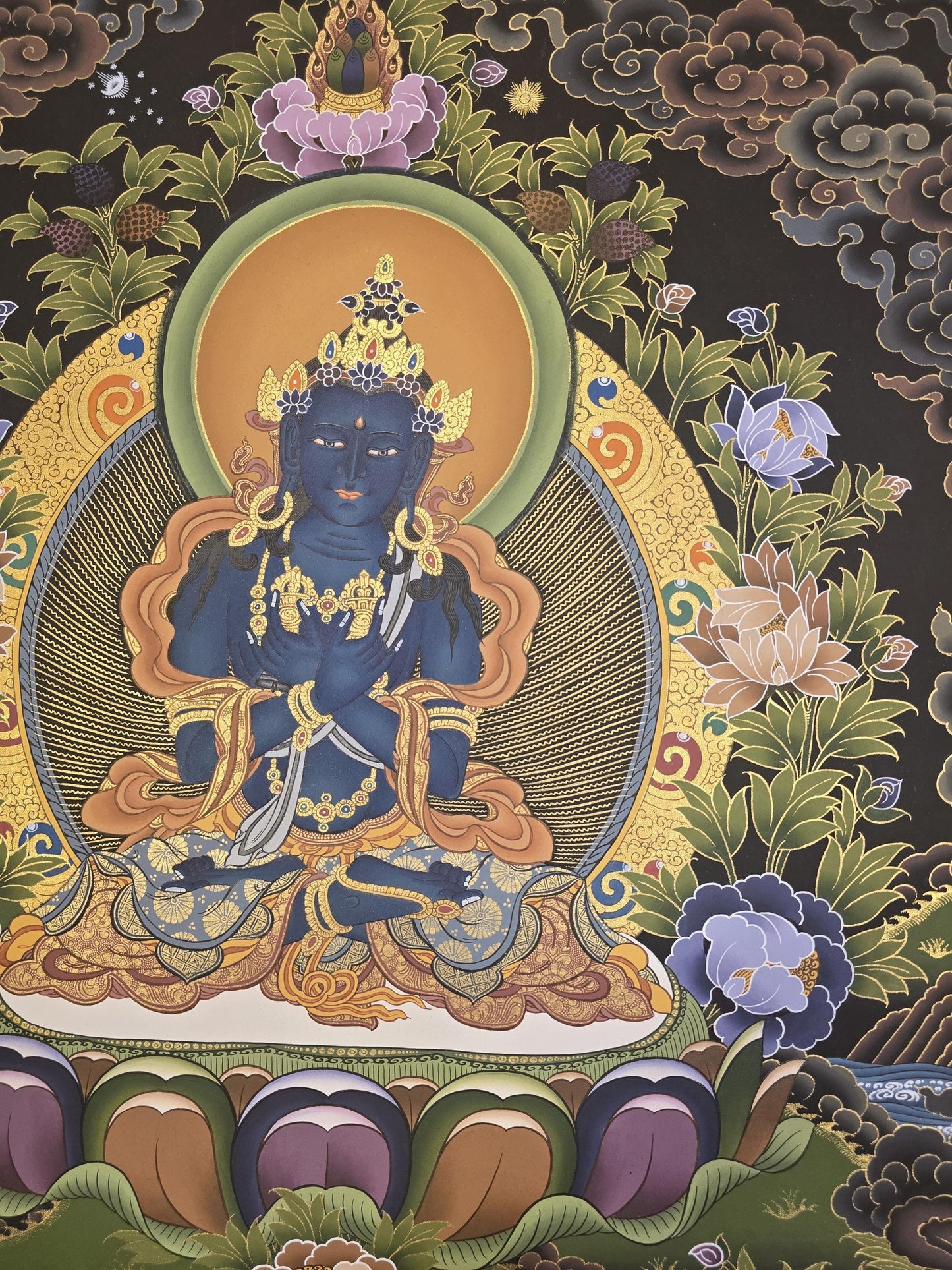 Original Hand-Painted Vajradhara / Adi Buddha Thangka |  Tibetan Masterpiece | Meditation & Compassion Wall Art from Nepal